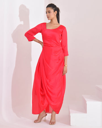 Fuchsia Cowl Dress