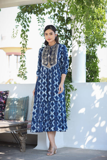 GEOMETRICAL INDIGO MIDI