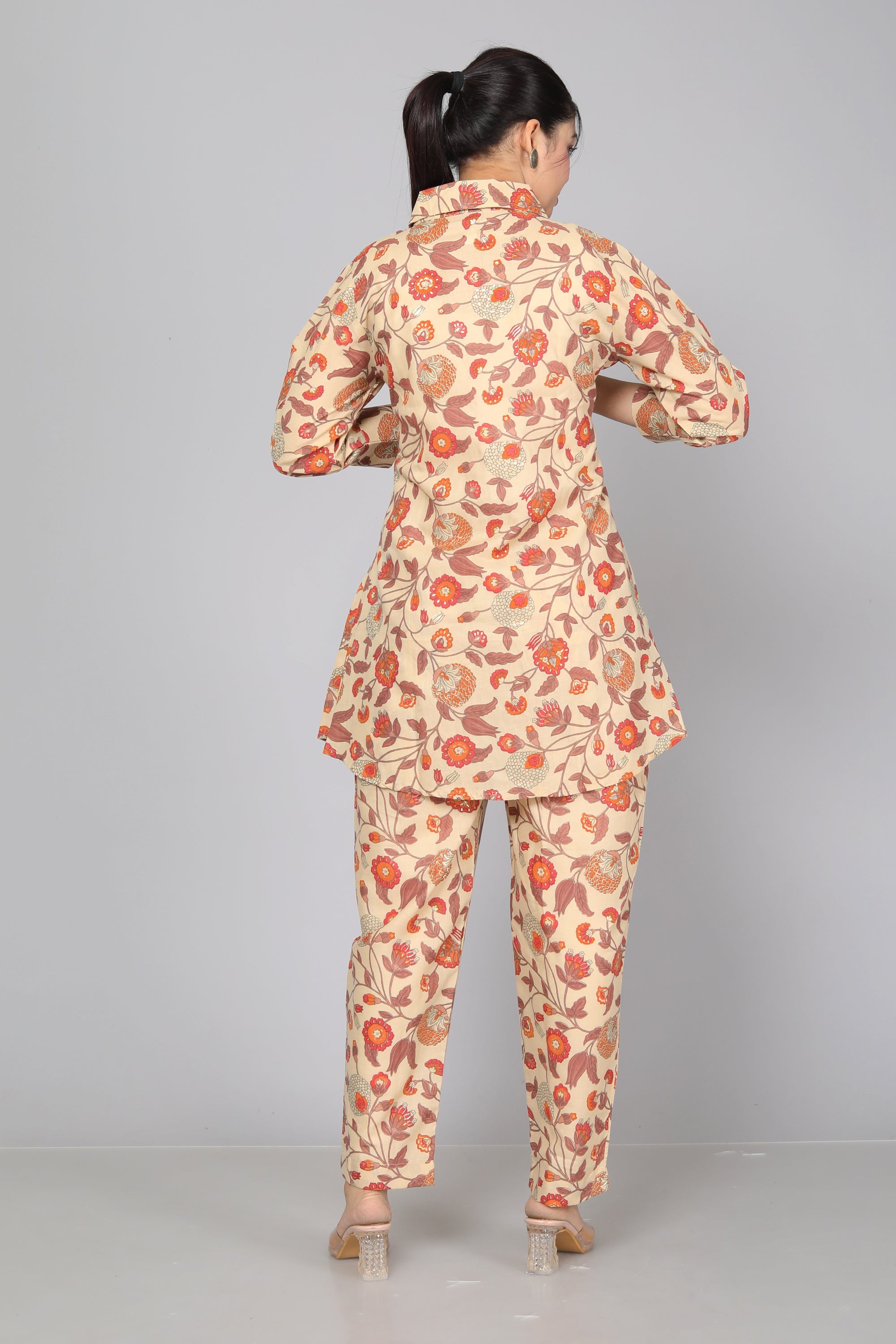 Fiesta Flame Orange & Red Printed Cotton Coord Set ( BOGO )
