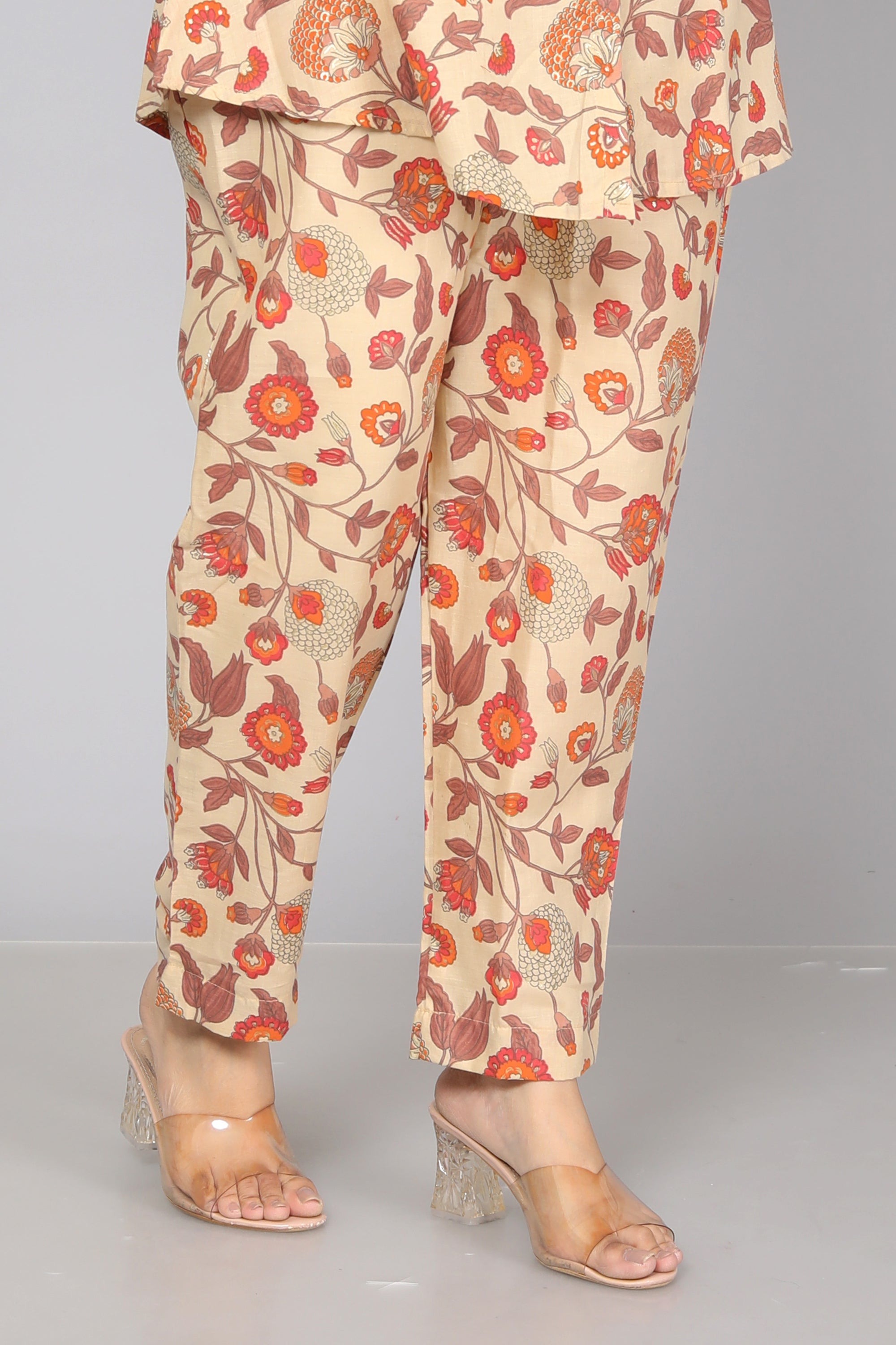 Fiesta Flame Orange & Red Printed Cotton Coord Set ( BOGO )