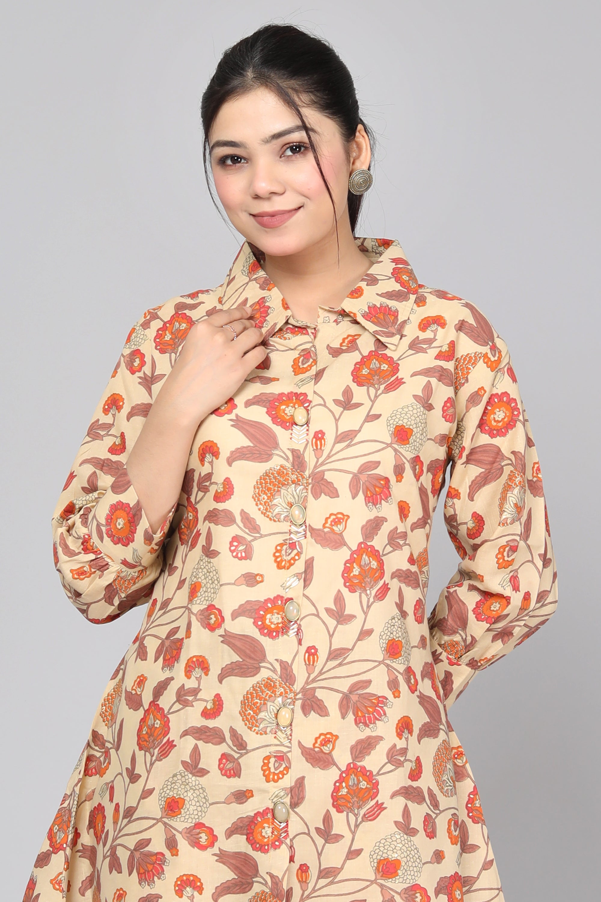 Fiesta Flame Orange & Red Printed Cotton Coord Set ( BOGO )