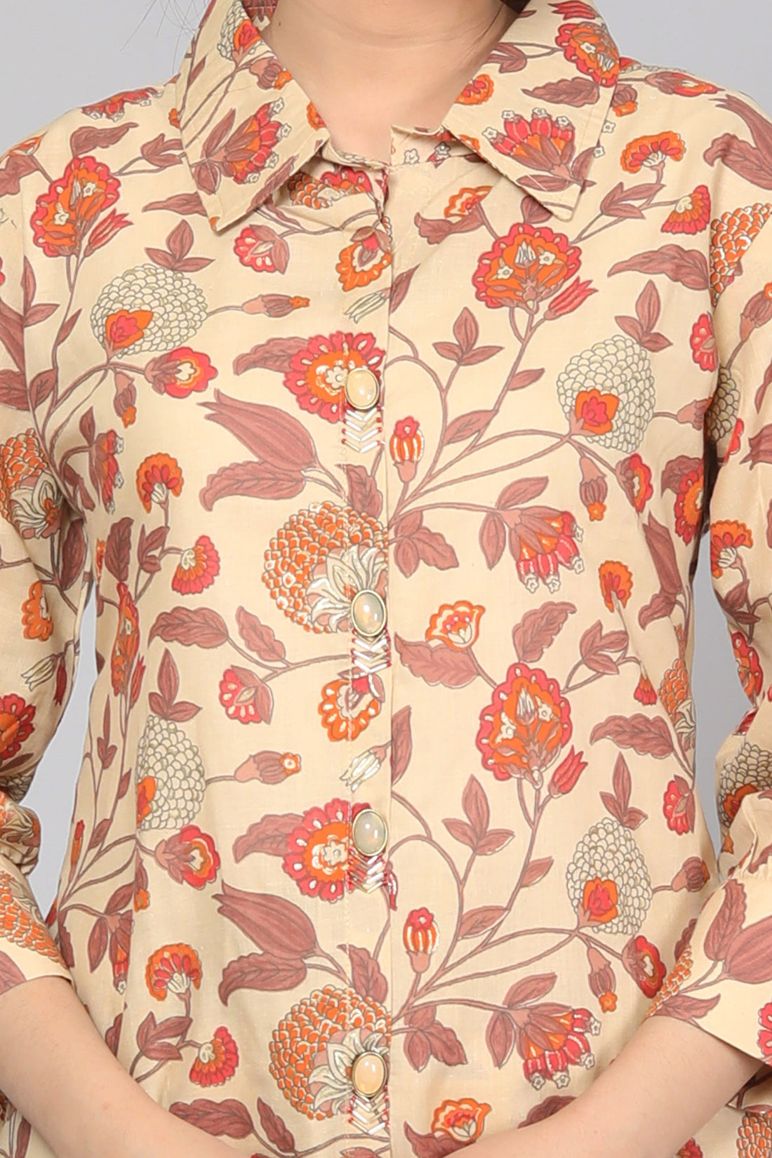 Fiesta Flame Orange & Red Printed Cotton Coord Set ( BOGO )