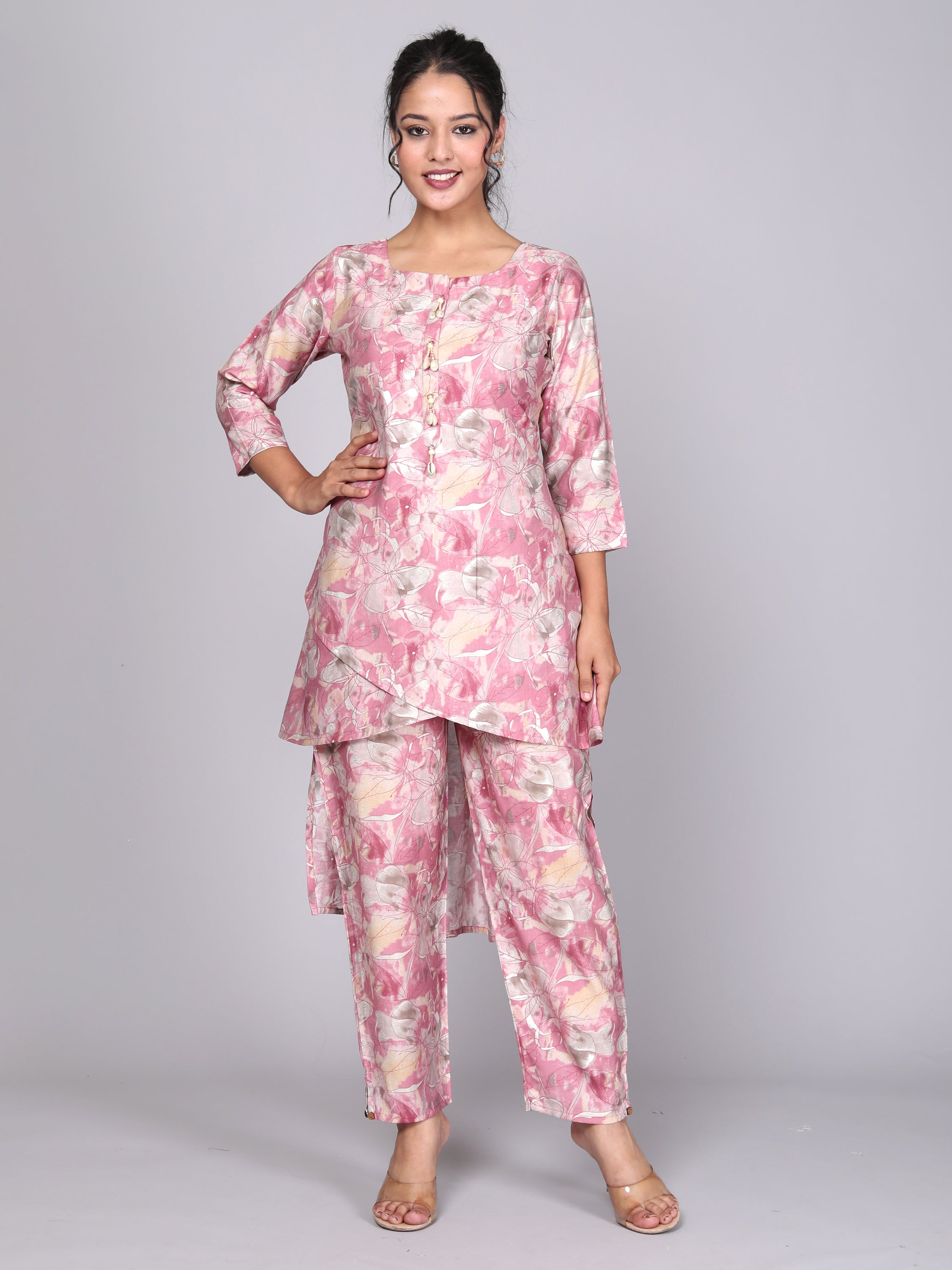 Floral Elegance Cut-Top Coord Set
