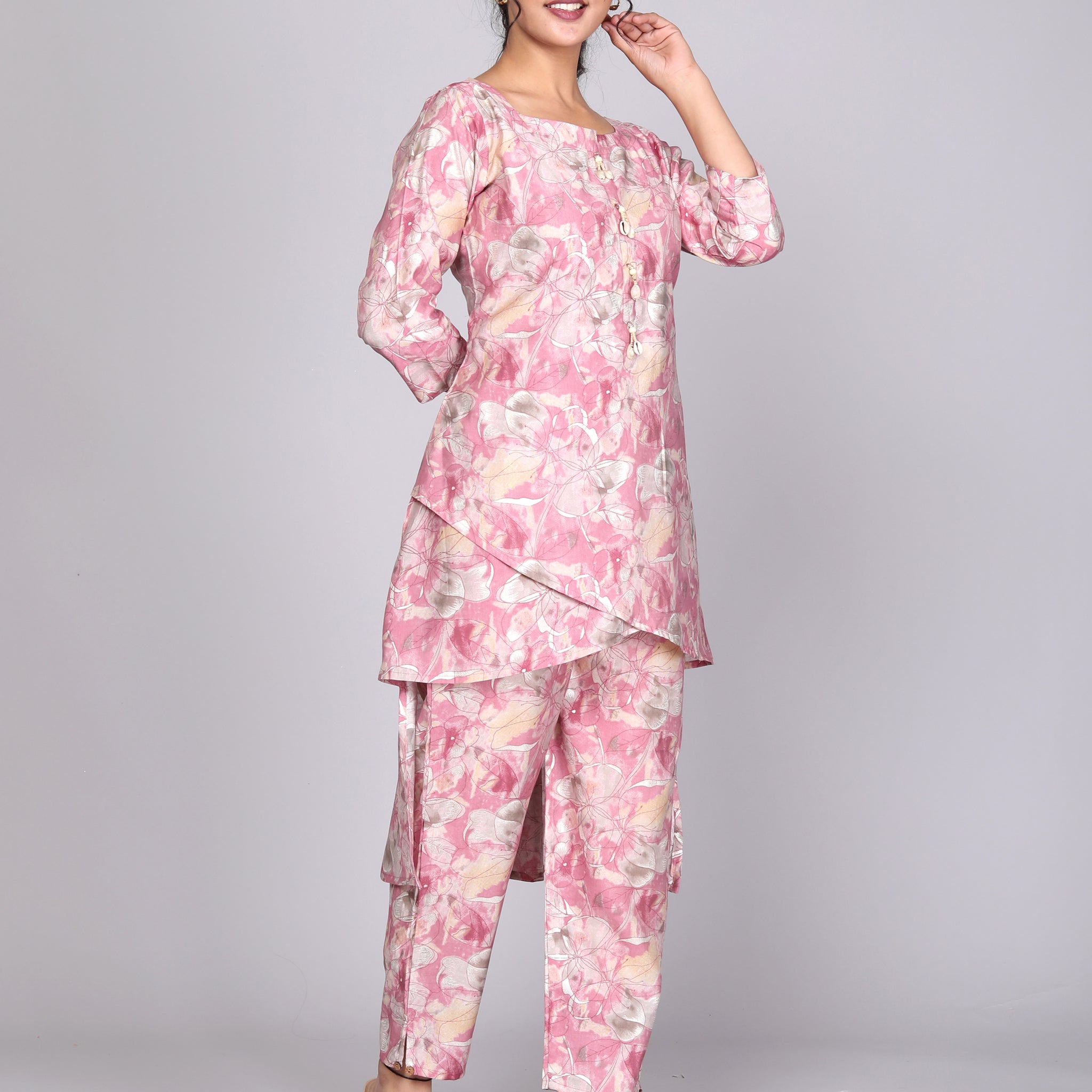 Floral Elegance Cut-Top Coord Set