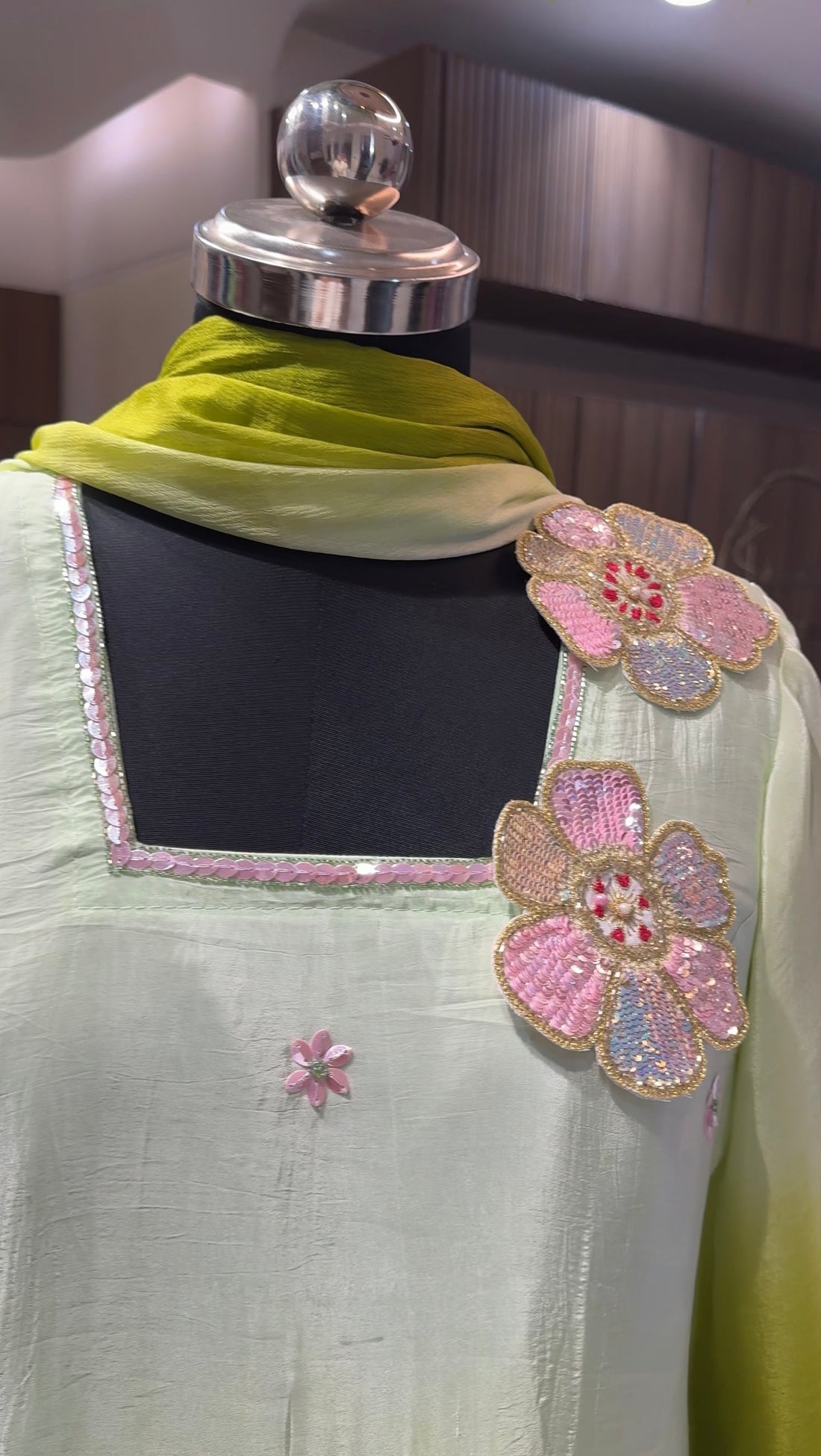 Olive Mist Ombre Kurta Set