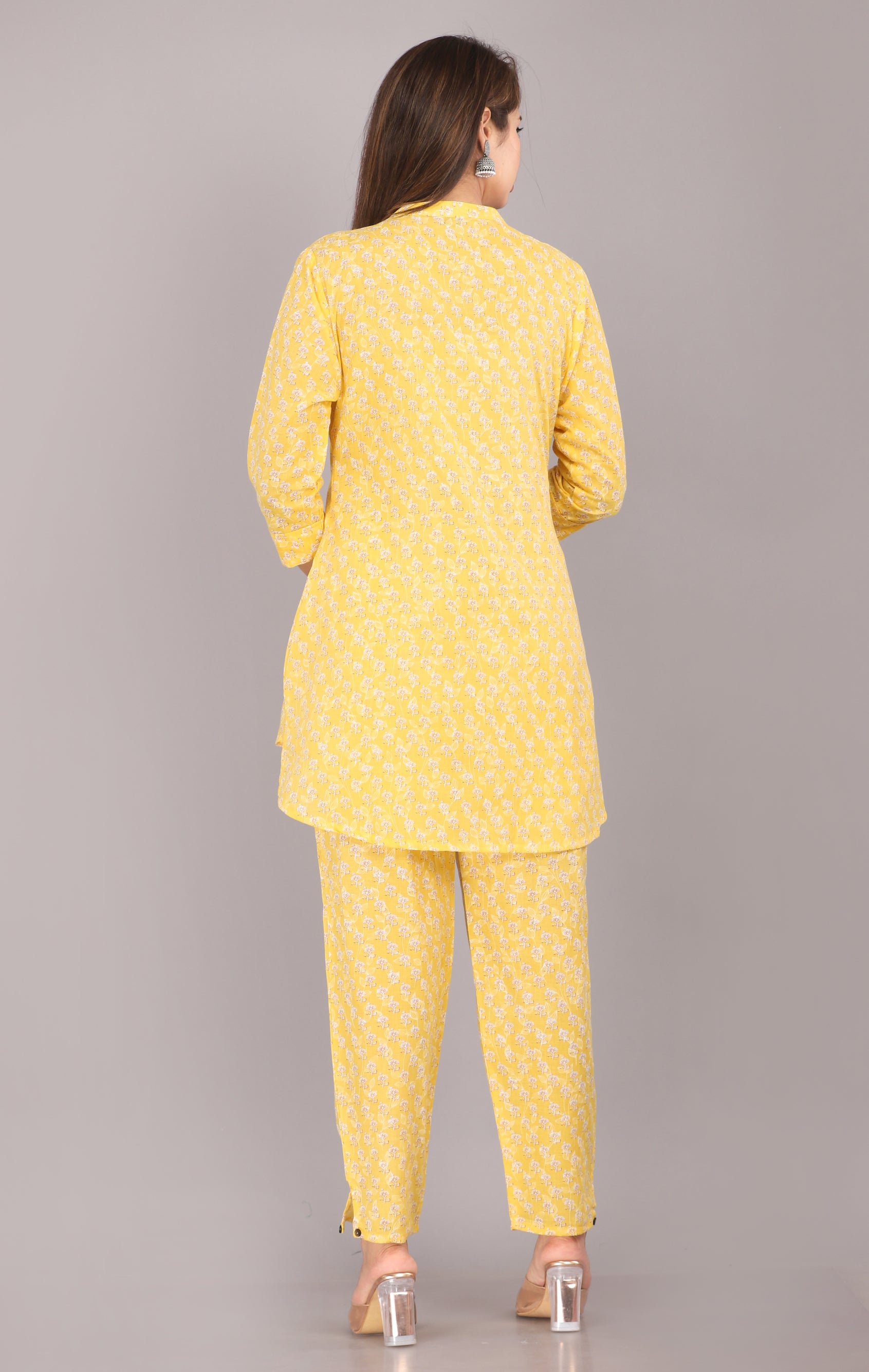 Yellow Printed Cotton Dream Coord Set