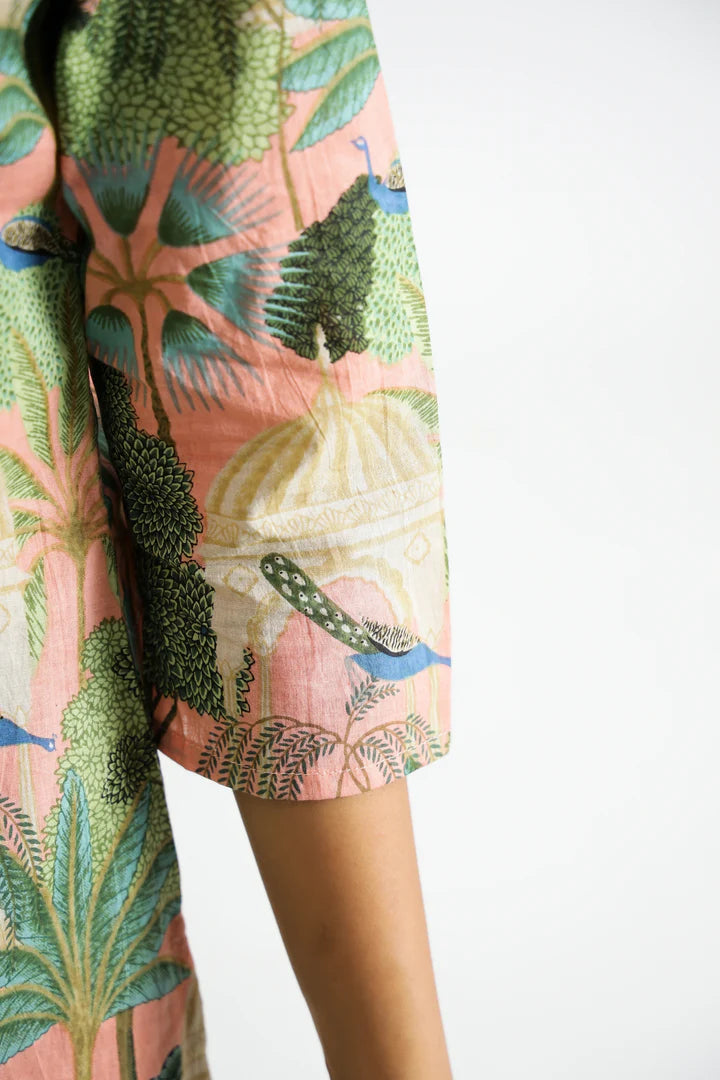 Fusion Green Peacock Cotton Coord Set
