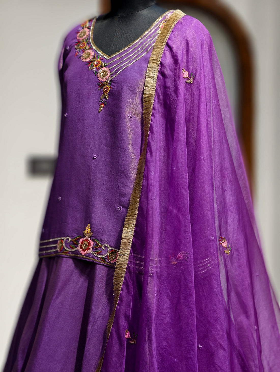 Regal Purple Tissue Lehenga Set