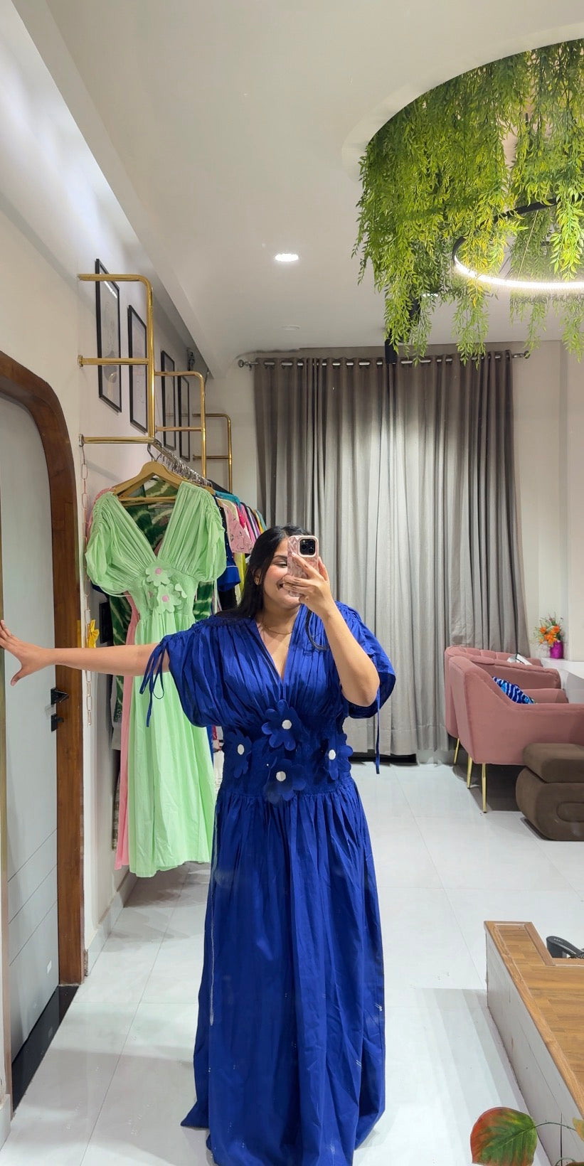 Blue 3D flower dress