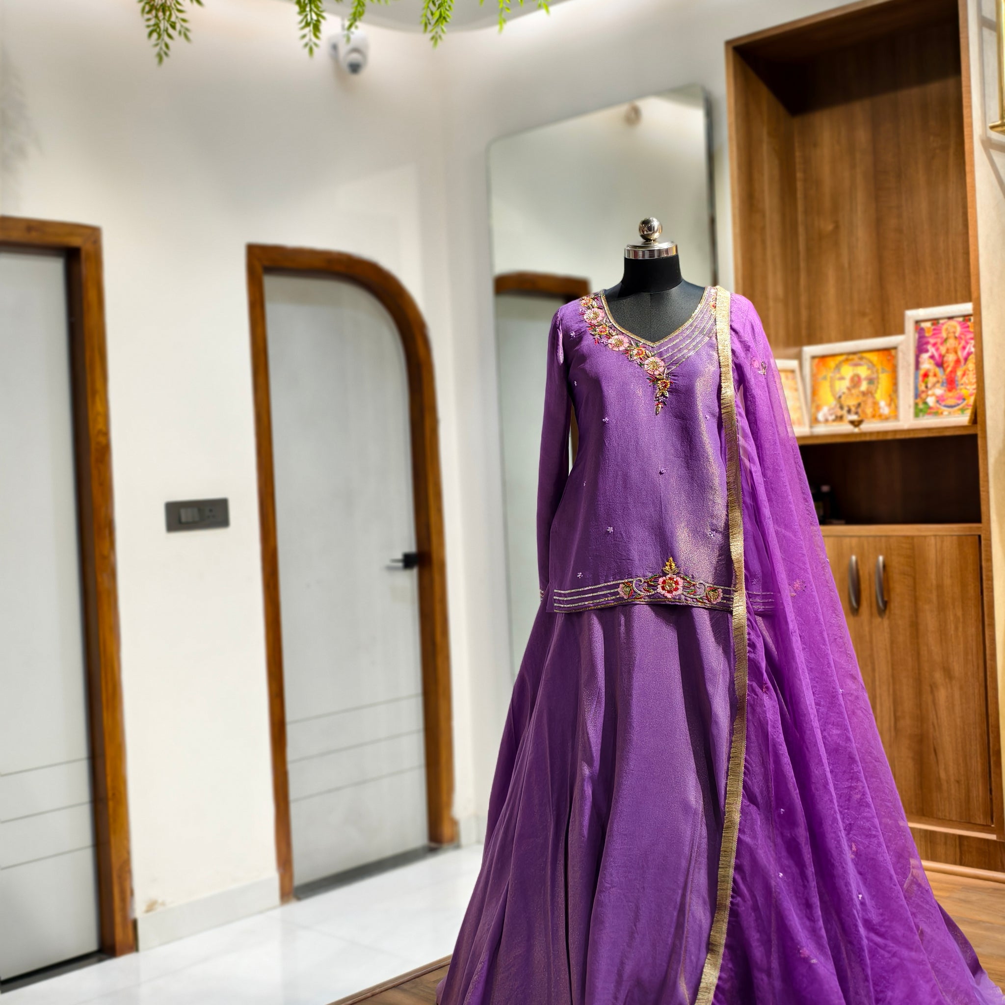 Regal Purple Tissue Lehenga Set