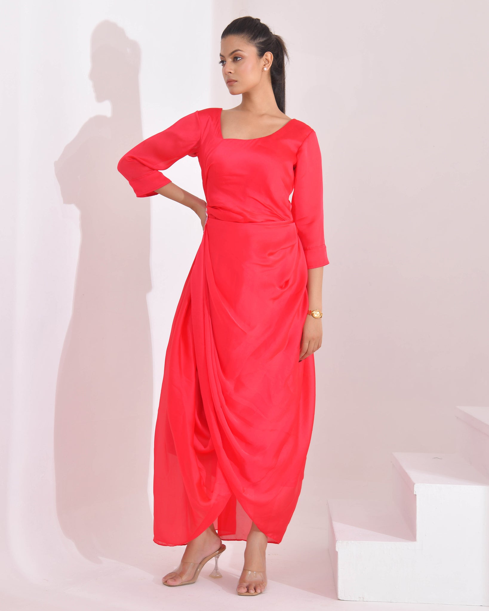 Fuchsia Cowl Dress
