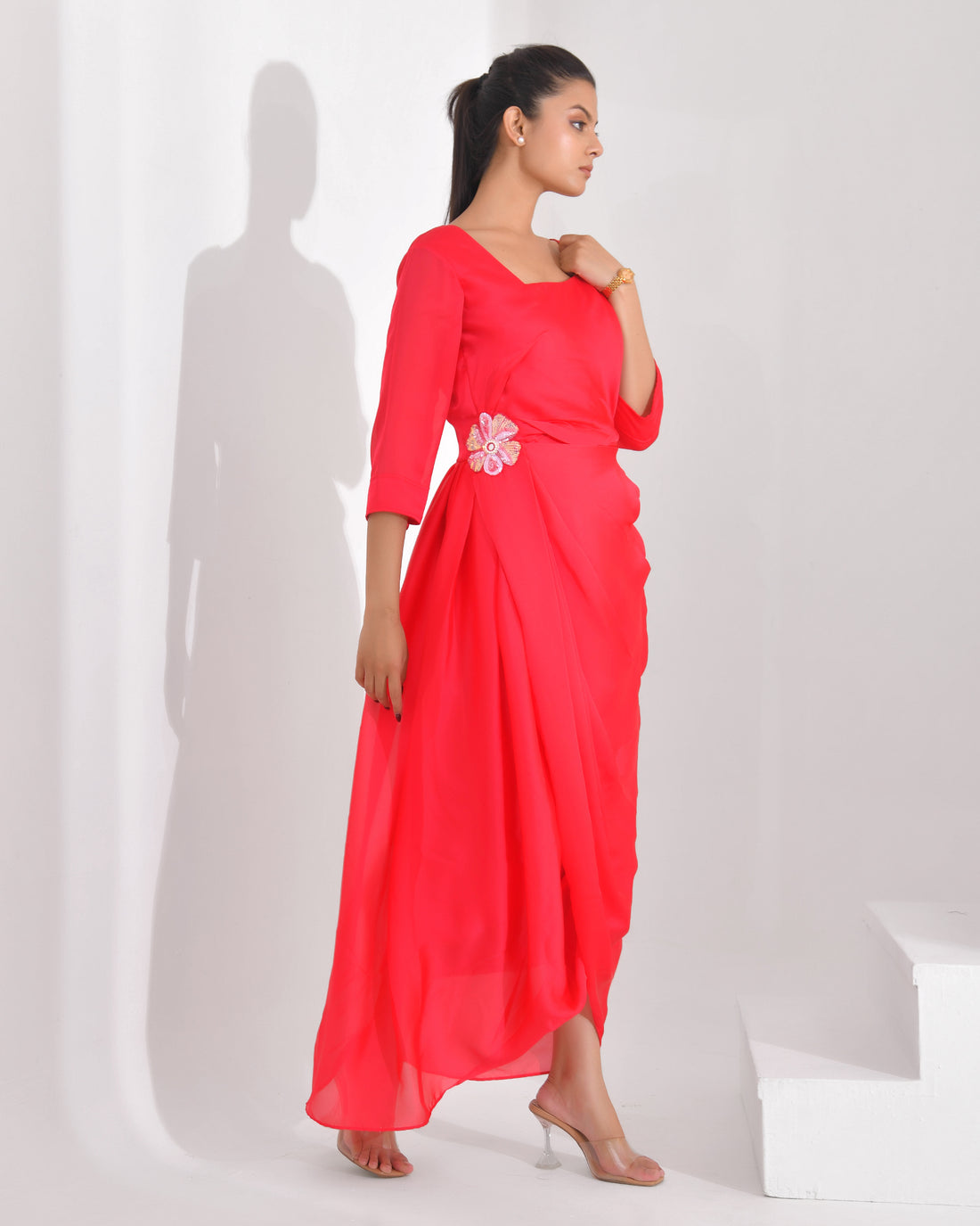 Fuchsia Cowl Dress