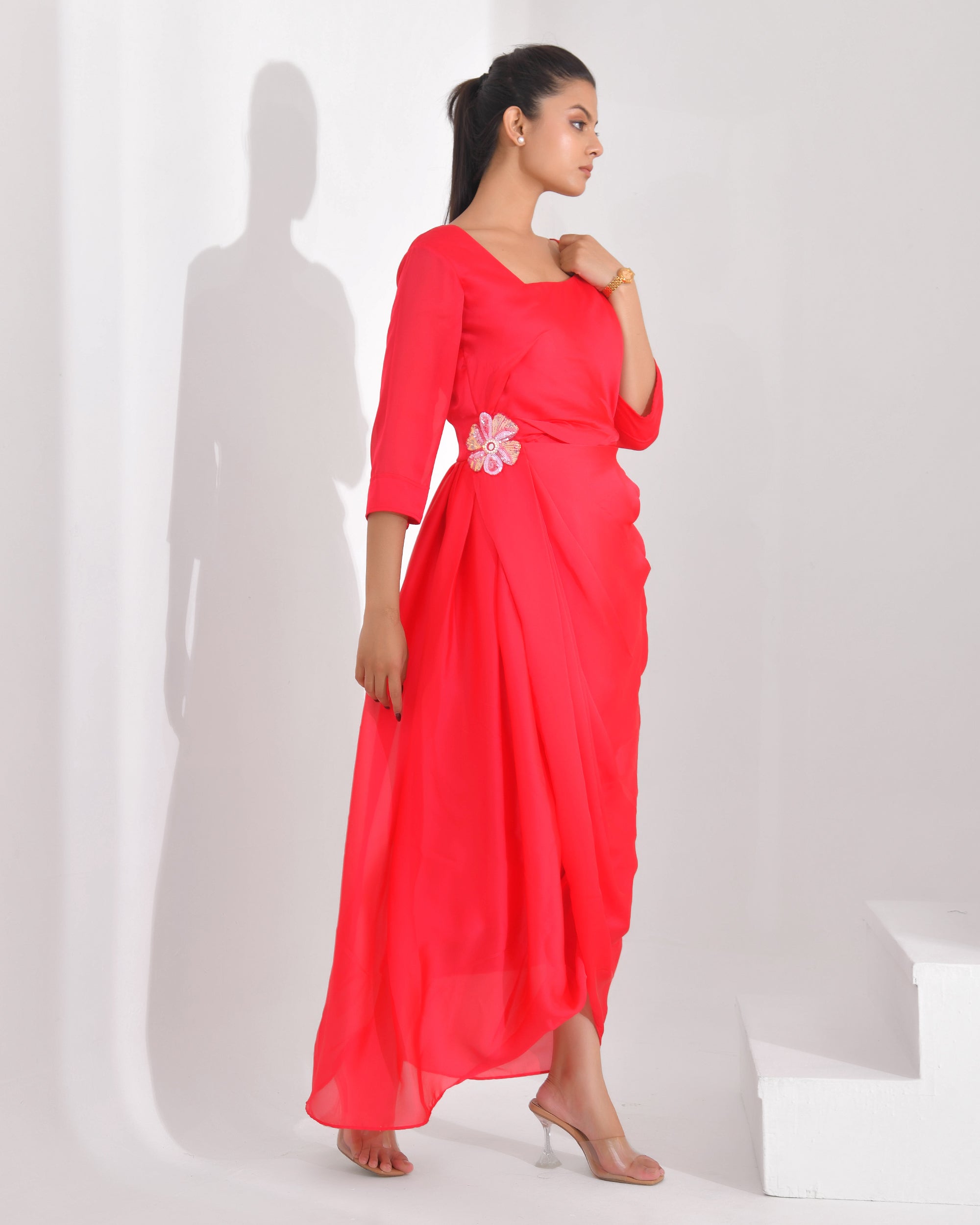 Fuchsia Cowl Dress