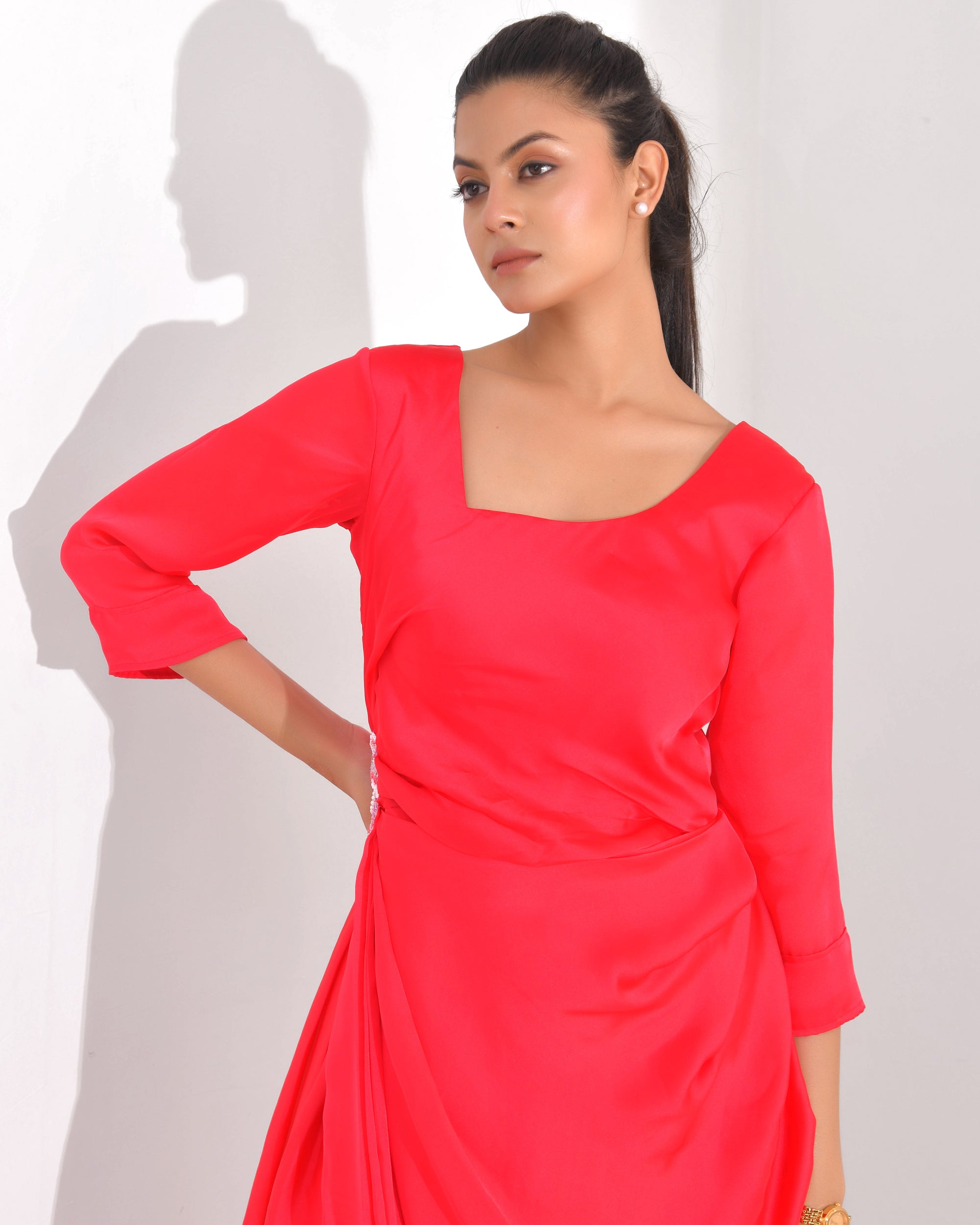 Fuchsia Cowl Dress
