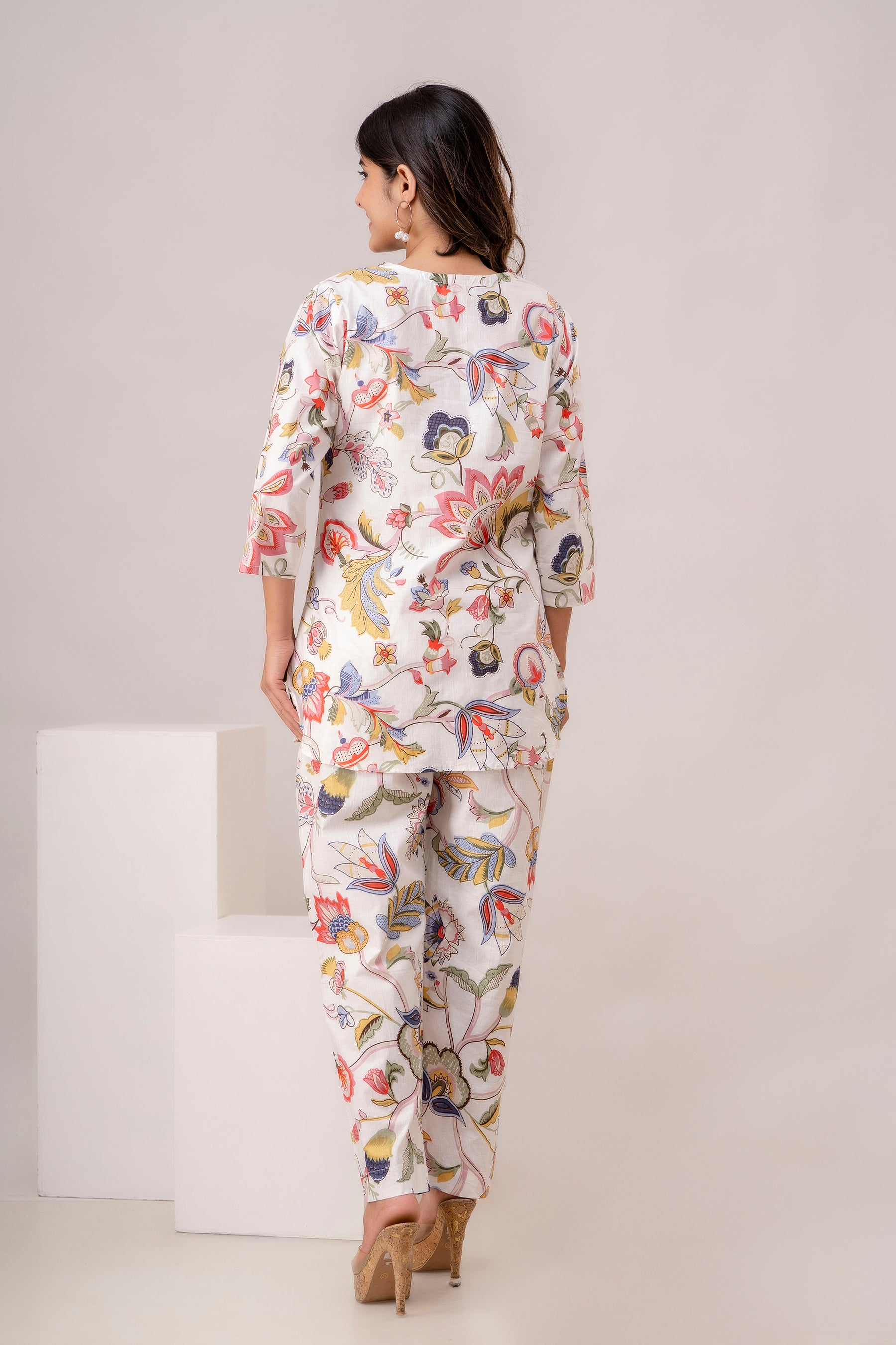 Fusion Floral Print Cotton Coord Set