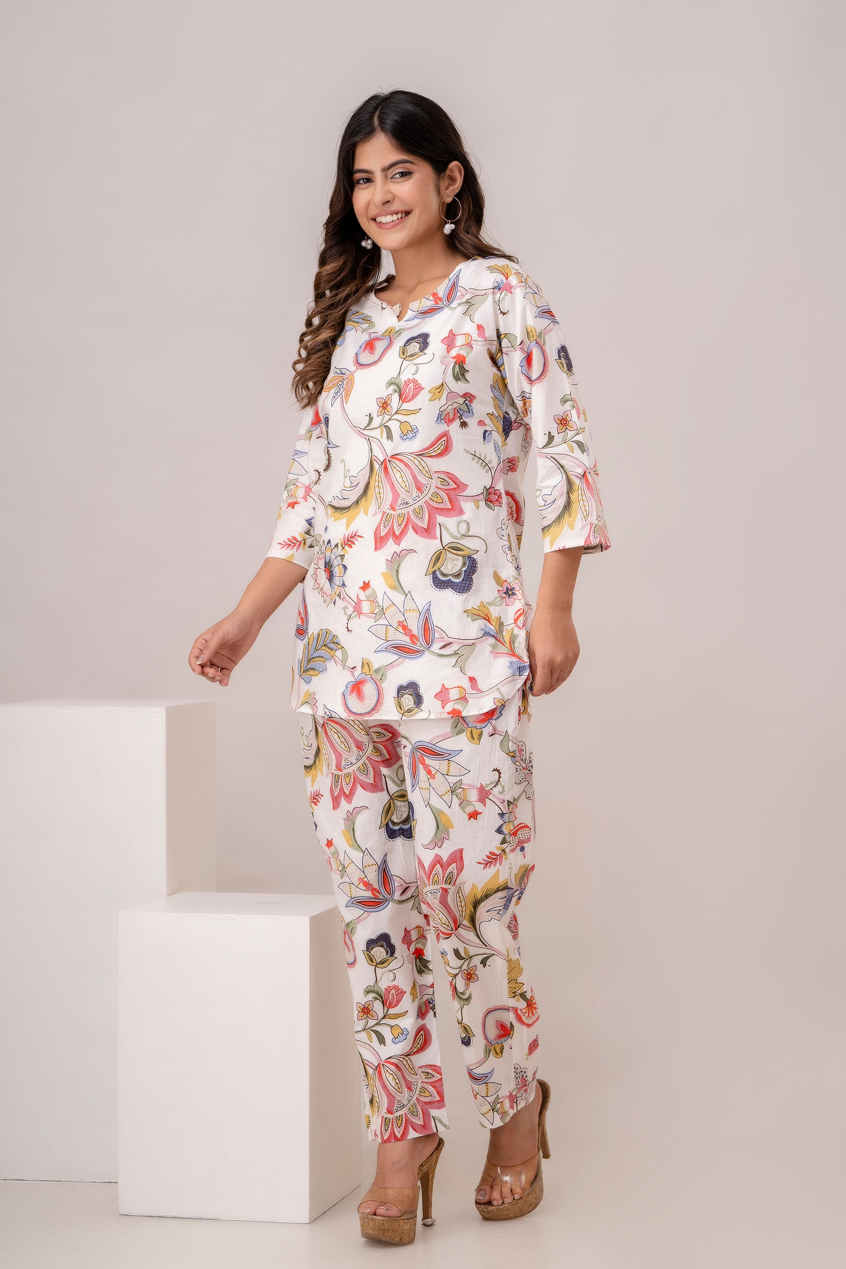 Fusion Floral Print Cotton Coord Set