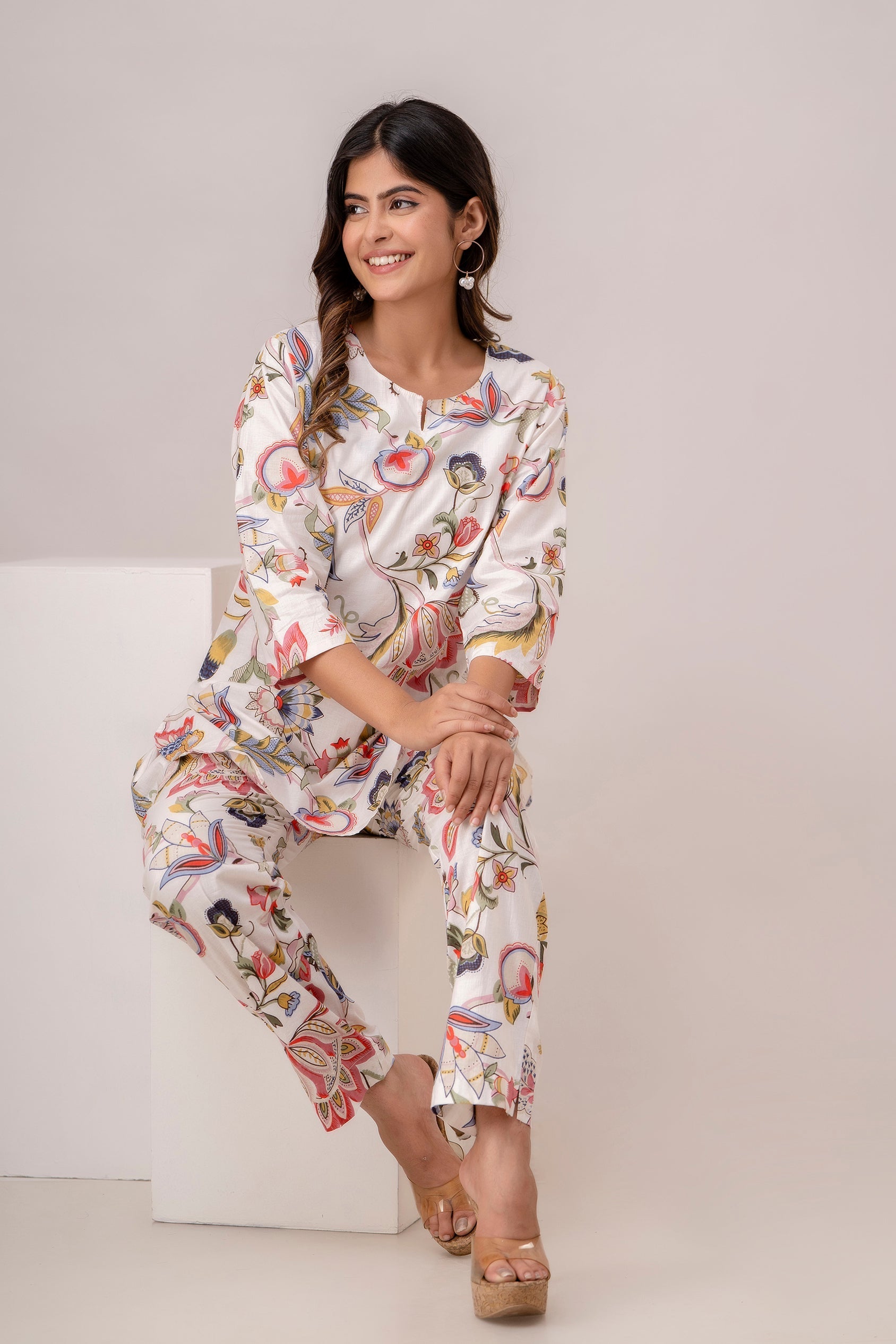 Fusion Floral Print Cotton Coord Set (BOGO)