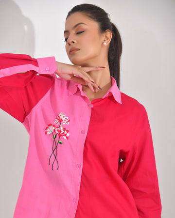 PINK PANEL SHIRT