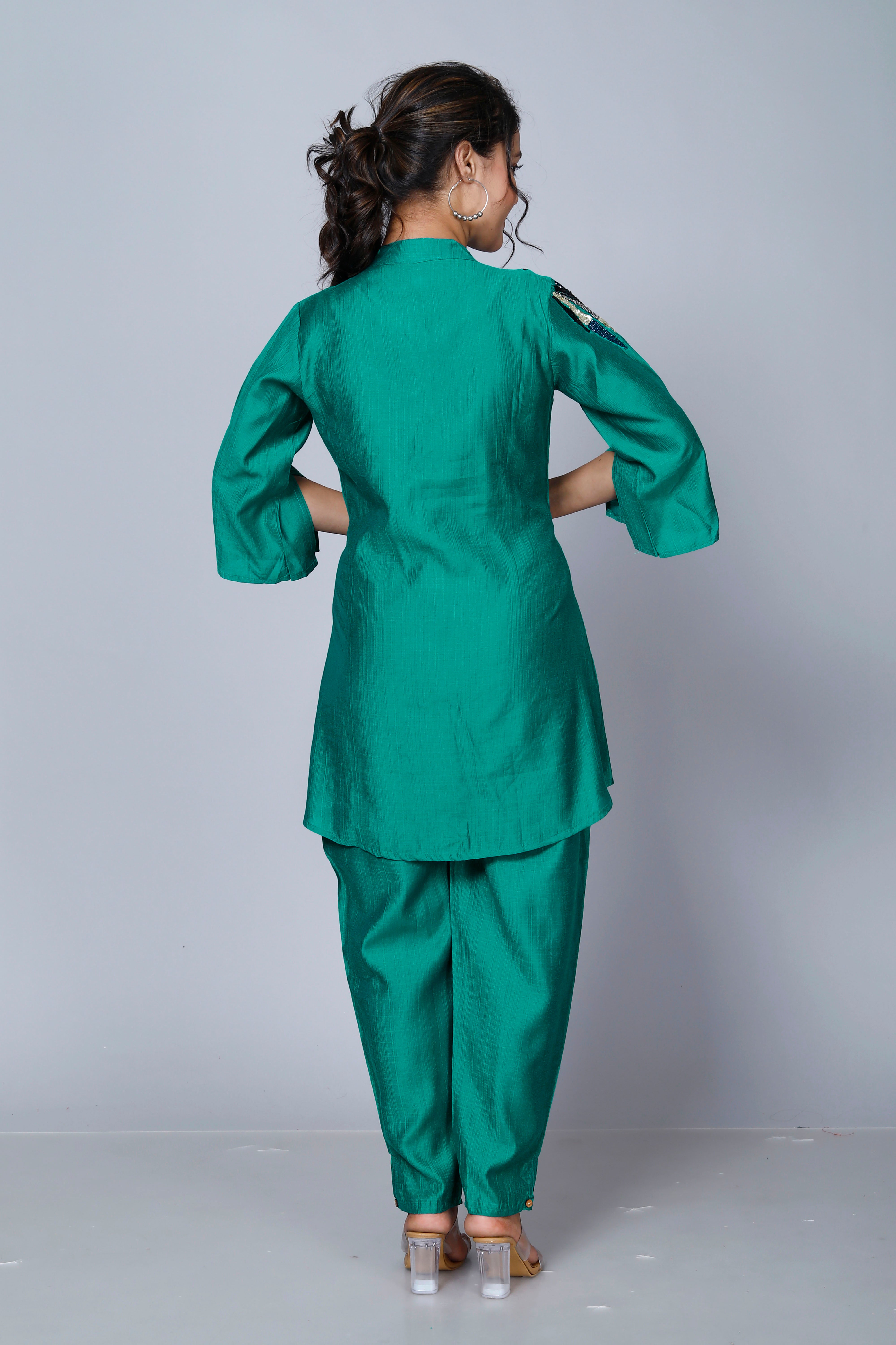 TEAL DREAMSCAPE ABSTRACT ELEGANCE COORD SET