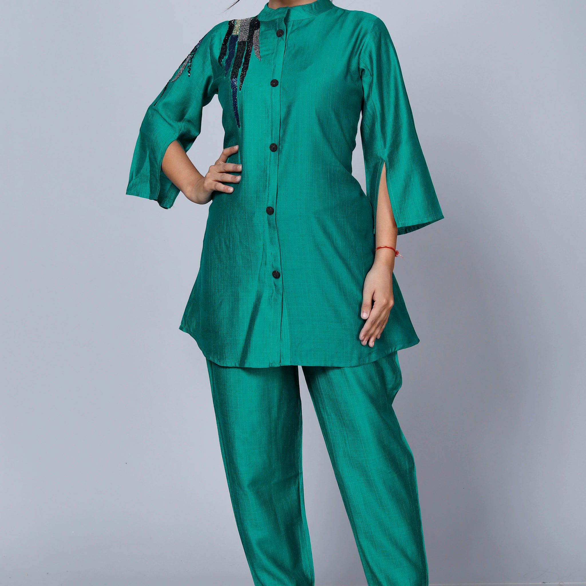 TEAL DREAMSCAPE ABSTRACT ELEGANCE COORD SET