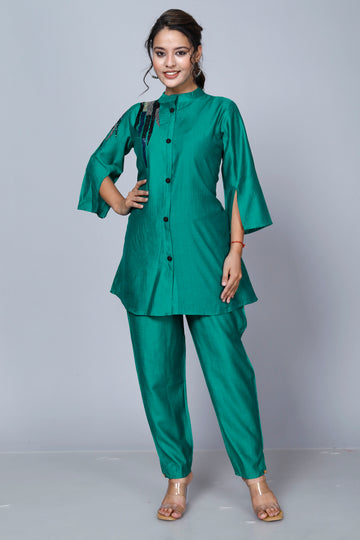 TEAL DREAMSCAPE ABSTRACT ELEGANCE COORD SET