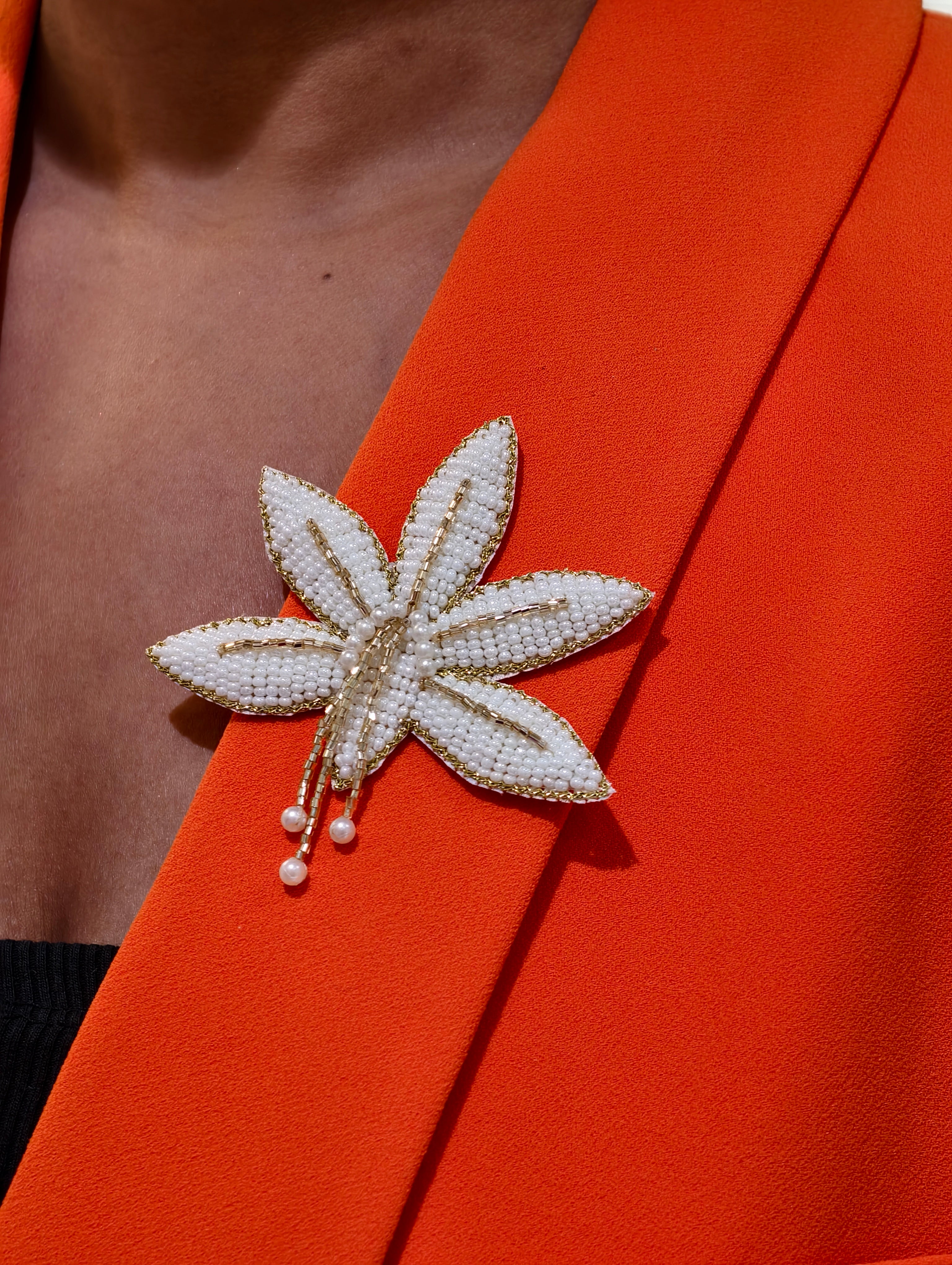 Ivory Palm Brooch