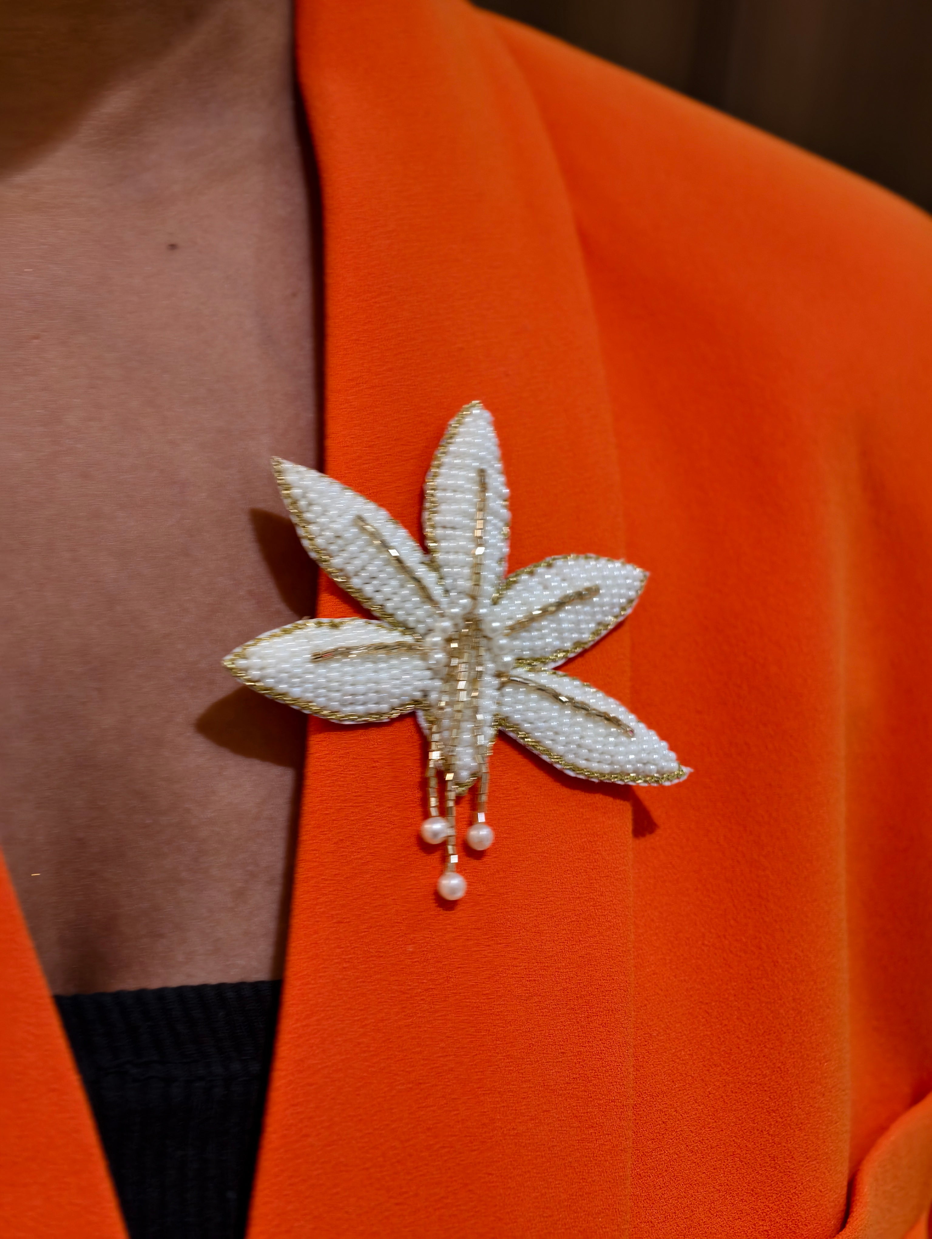 Ivory Palm Brooch
