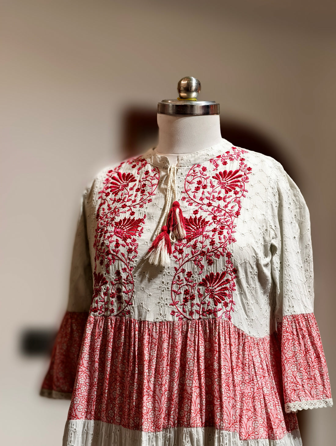 Blush Bloom Chikankari Dress