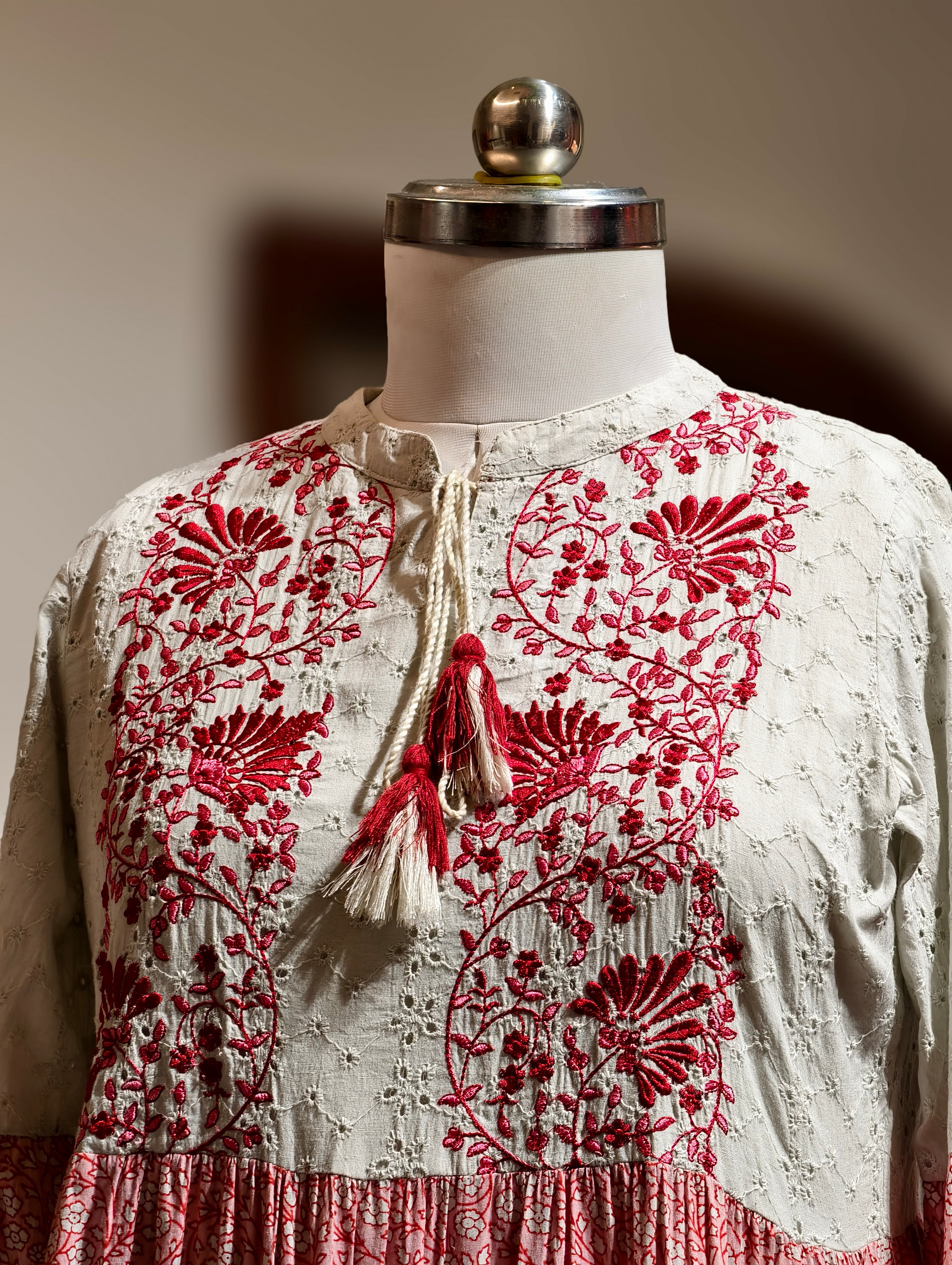 Blush Bloom Chikankari Dress