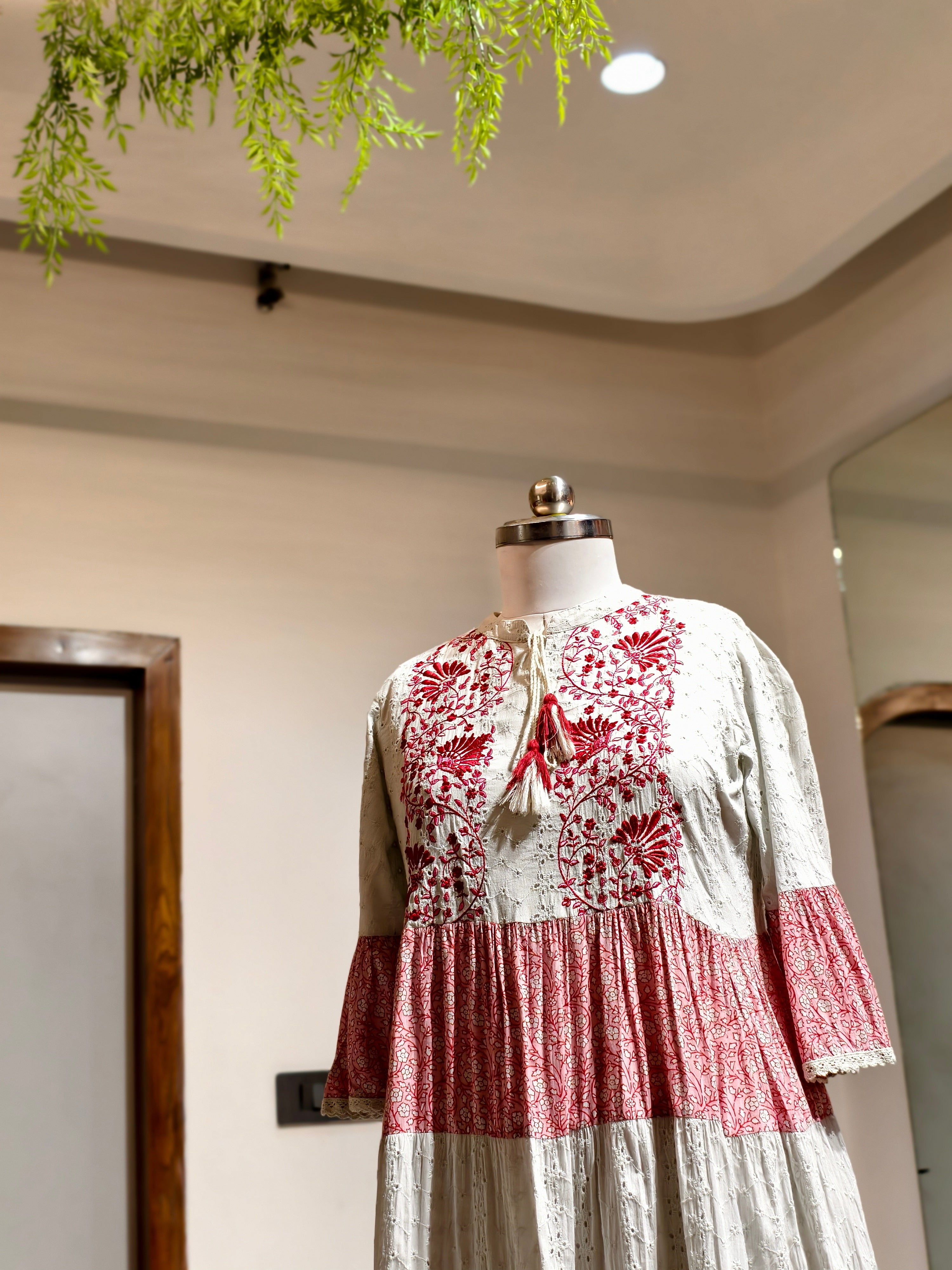 Blush Bloom Chikankari Dress