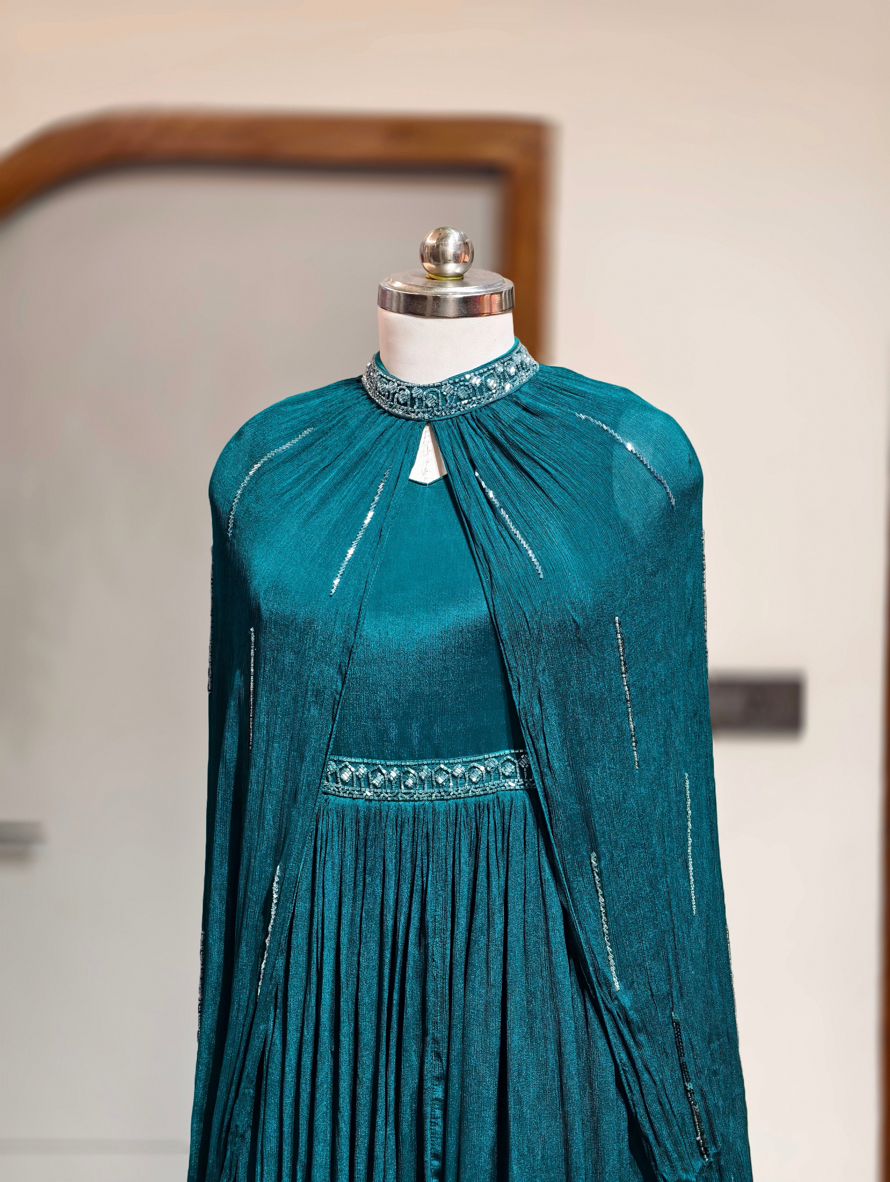 Turquoise CAPE GOWN