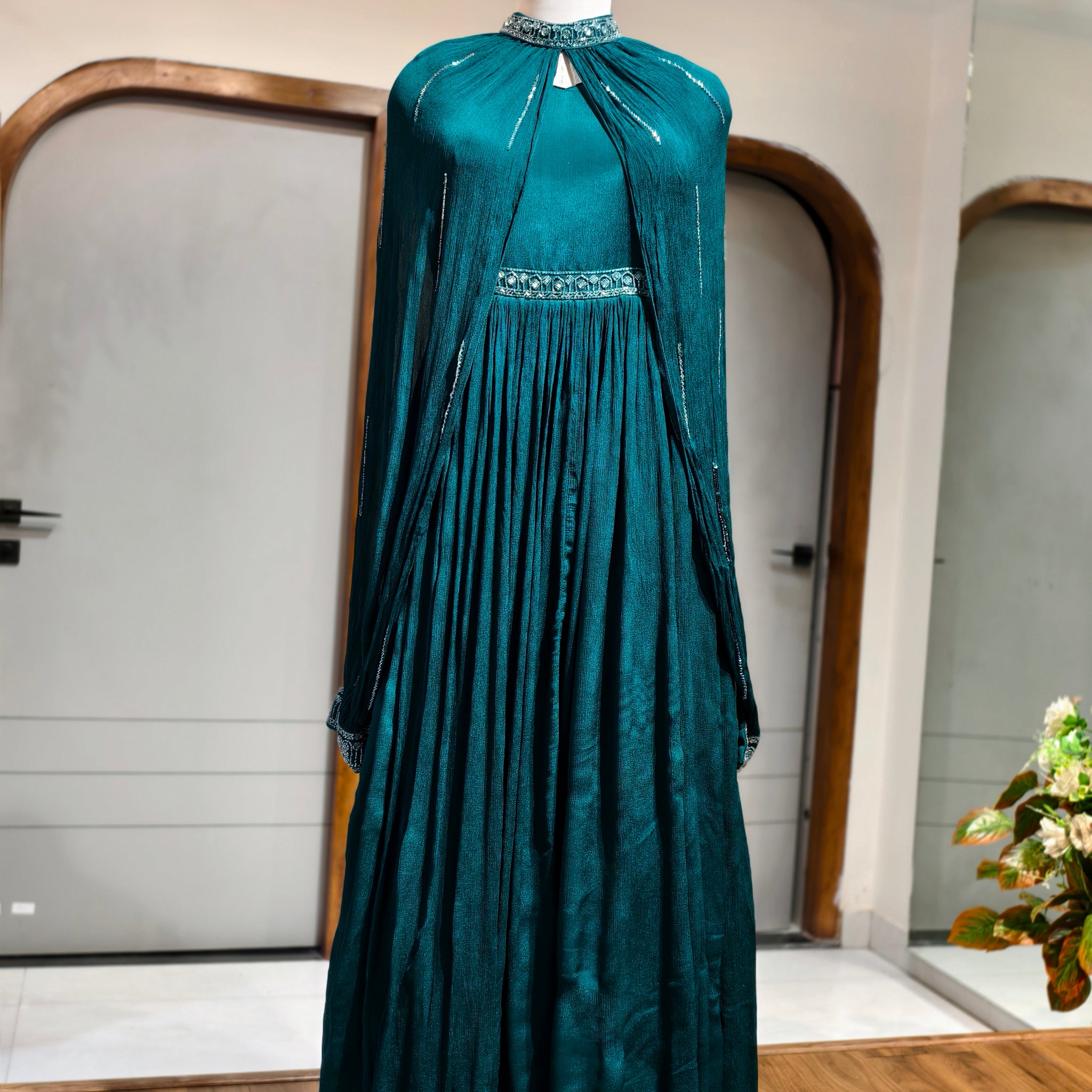 Turquoise CAPE GOWN