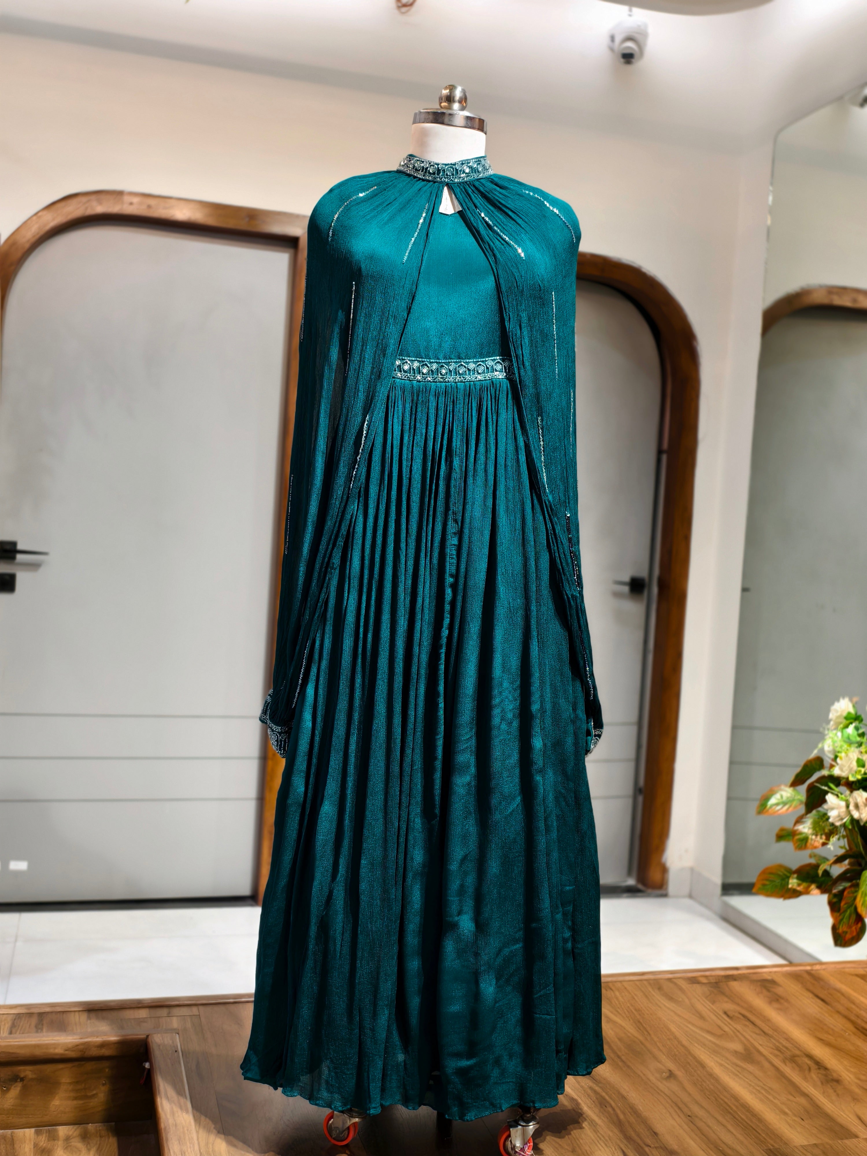 Turquoise CAPE GOWN