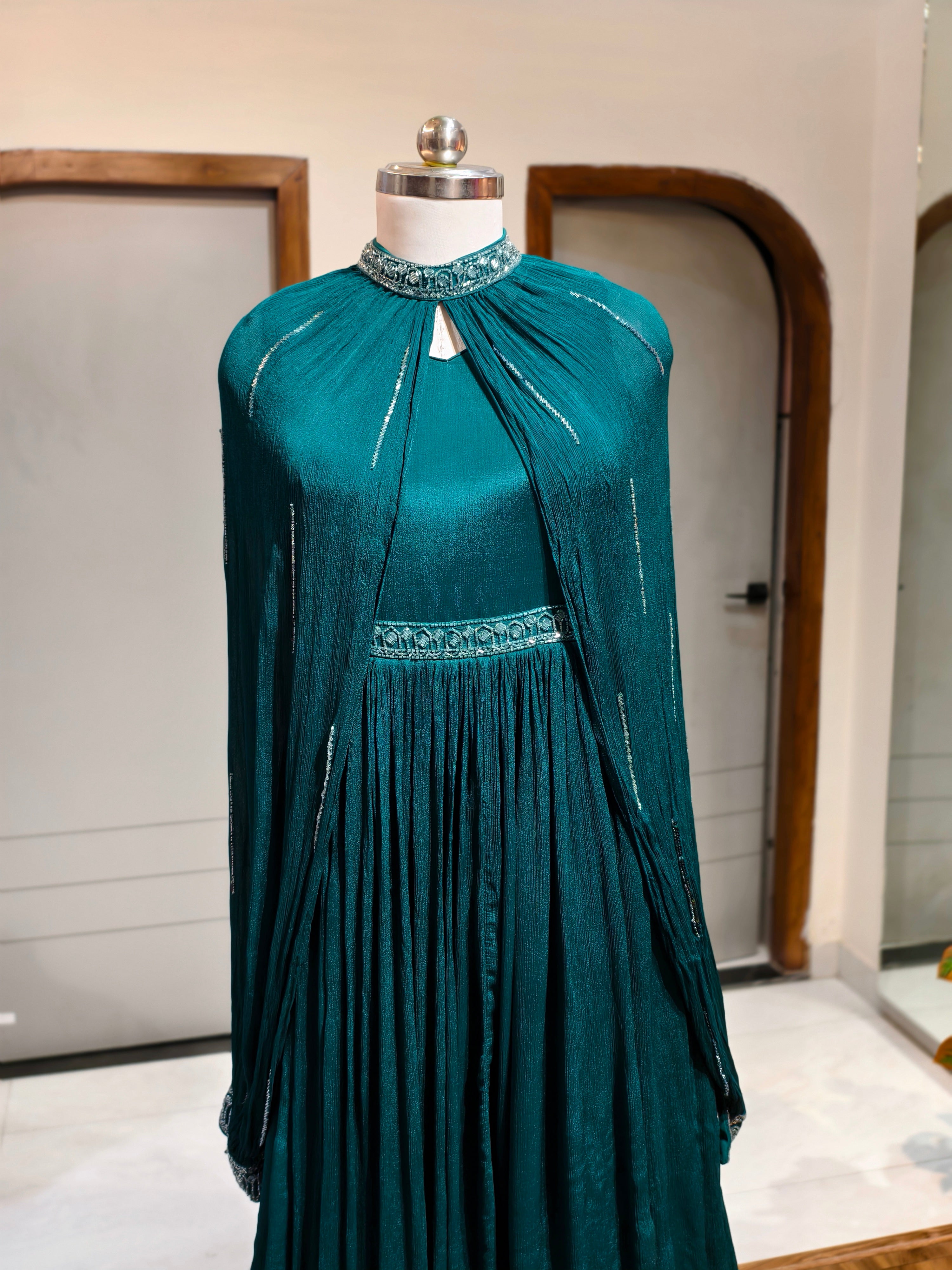 Turquoise CAPE GOWN