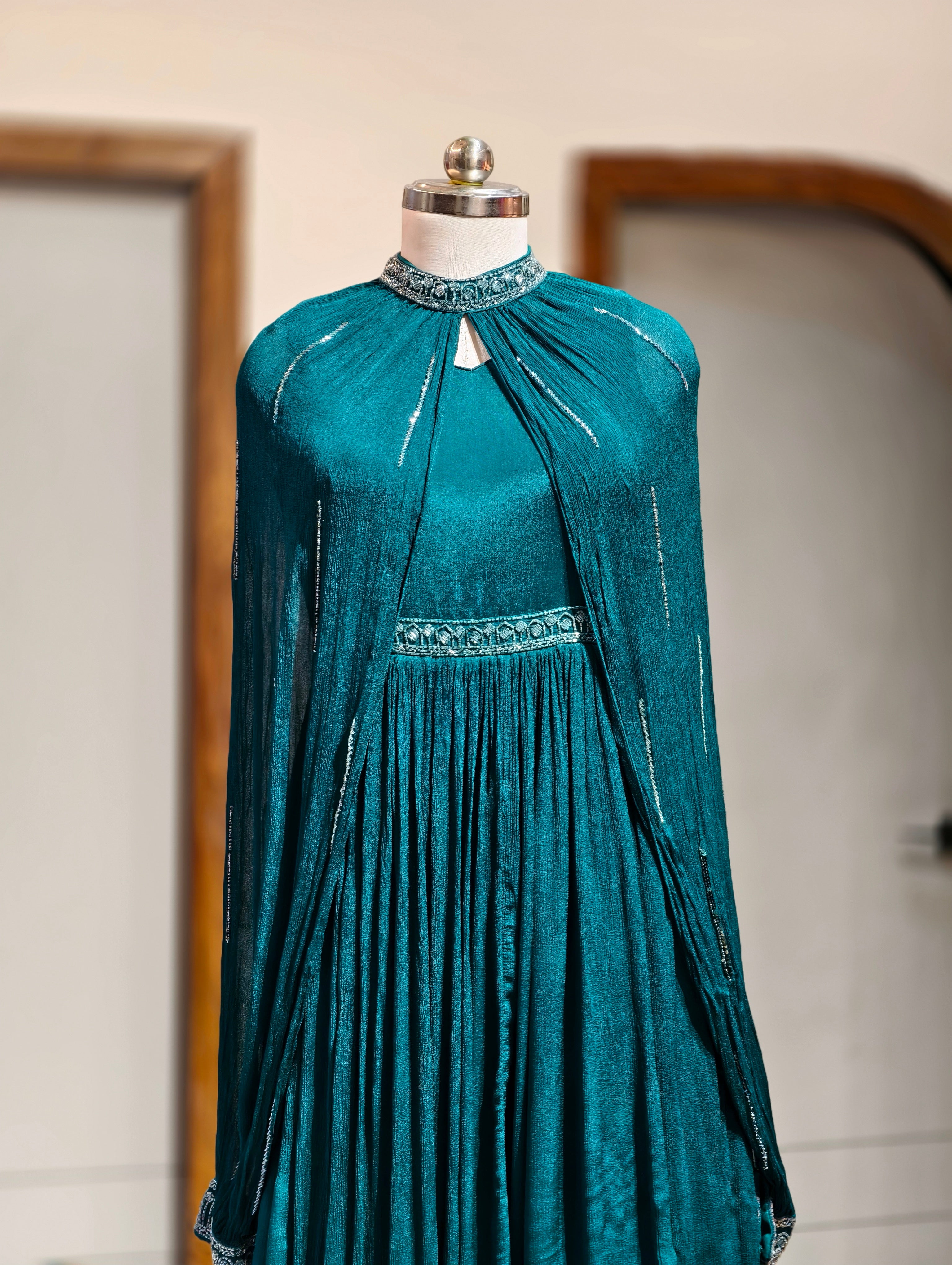 Turquoise CAPE GOWN