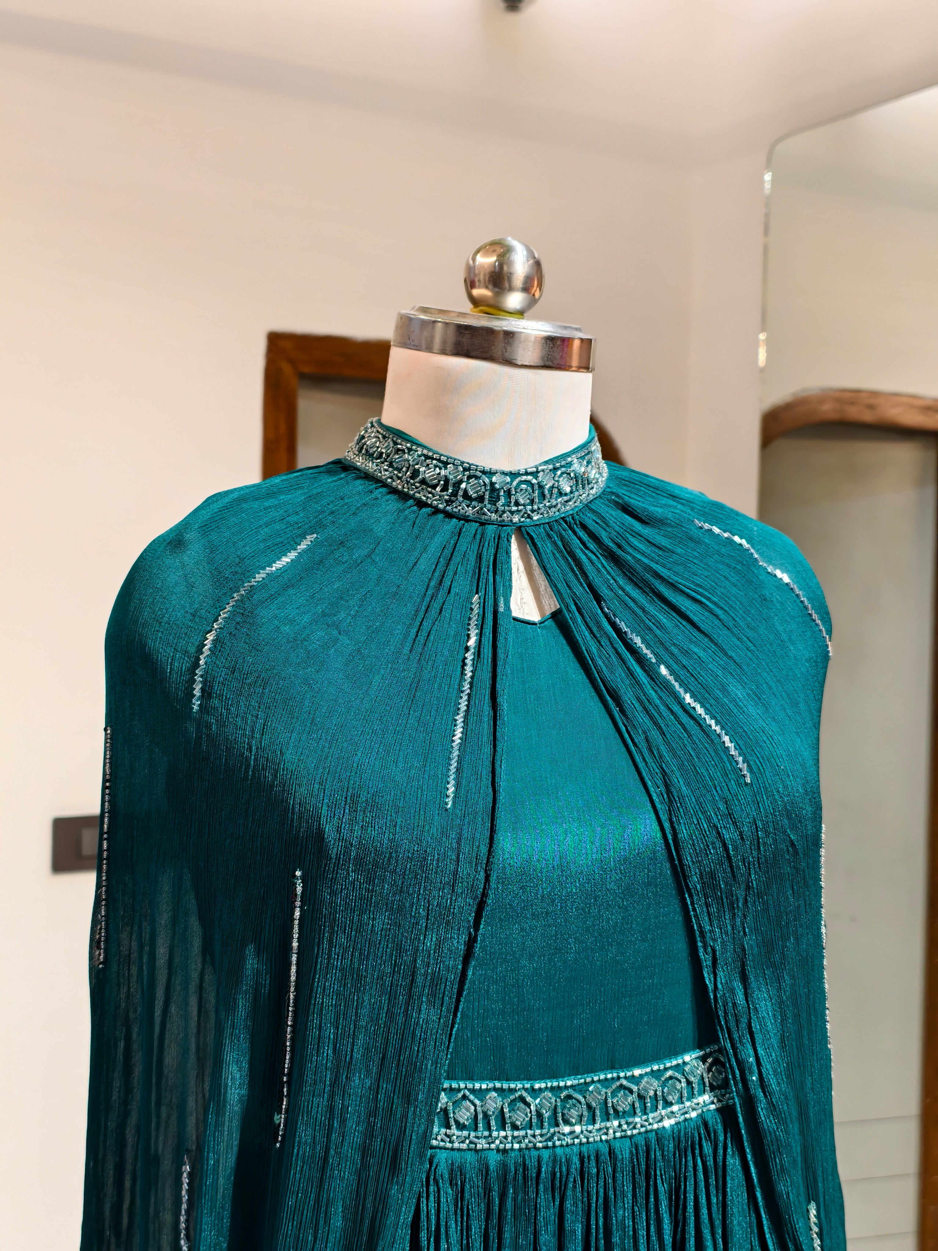 Turquoise CAPE GOWN