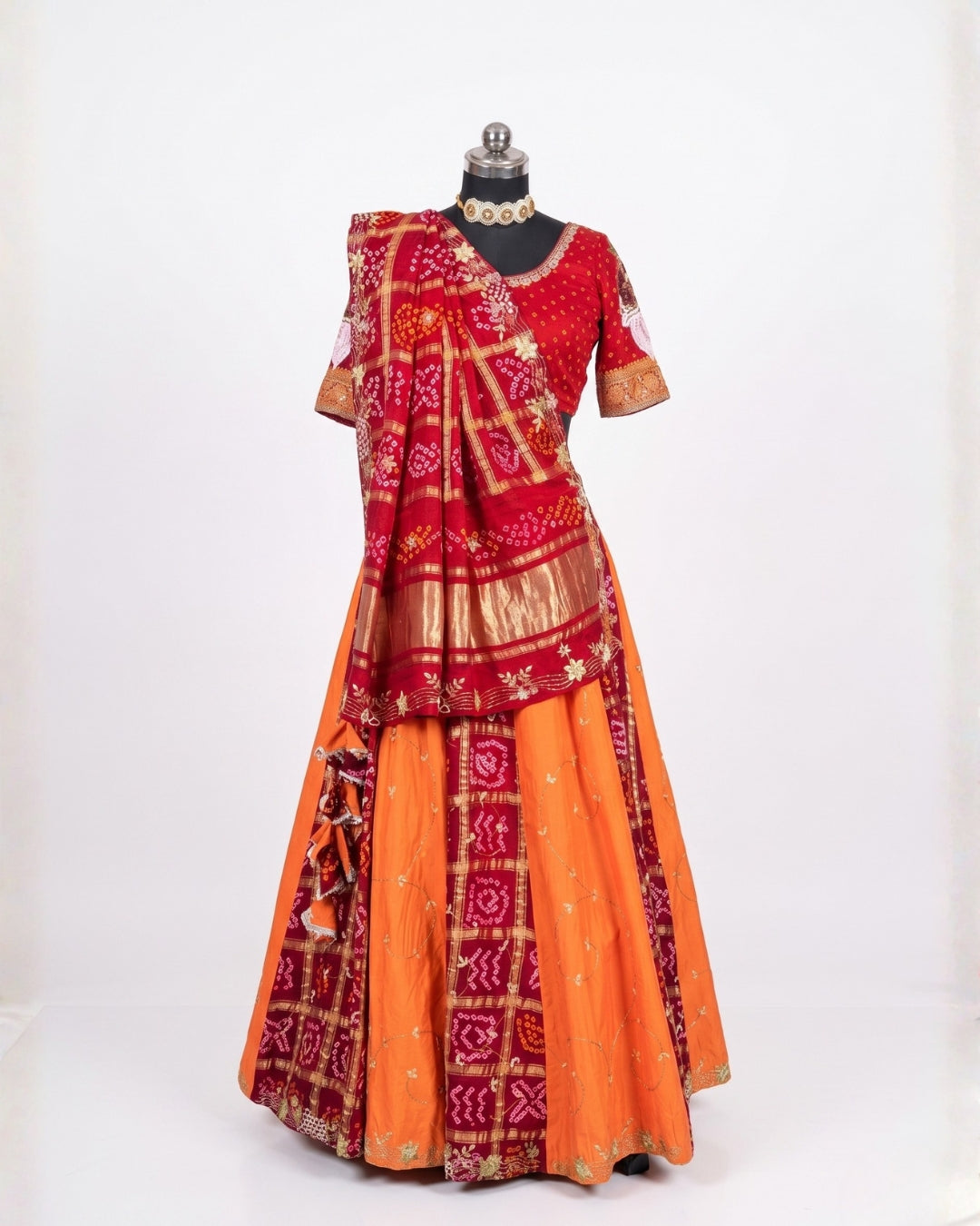 Gajji Silk Handwork Lehenga Set