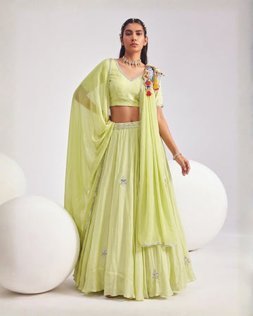 Krishna Handwork Lehenga Set