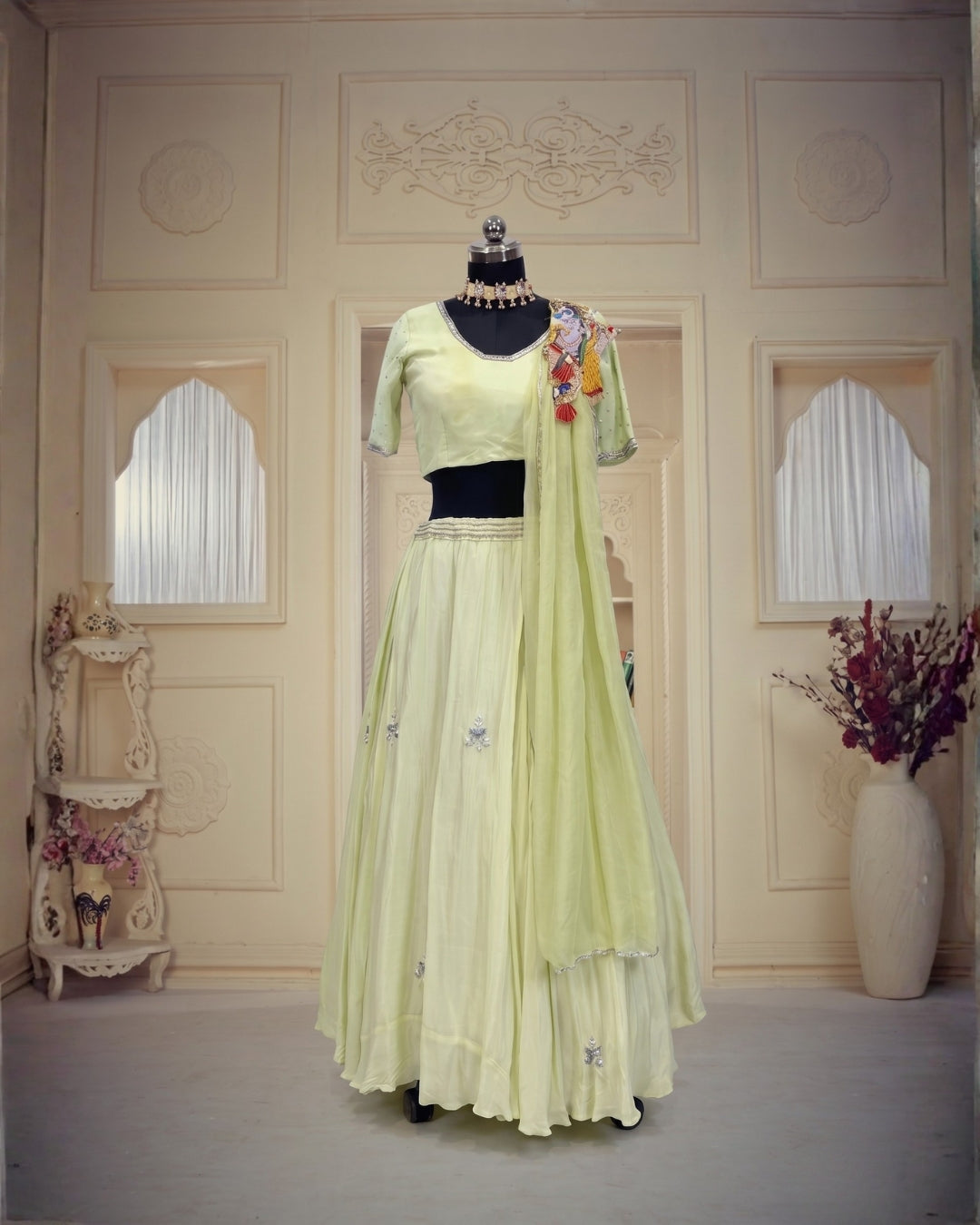 Krishna Handwork Lehenga Set