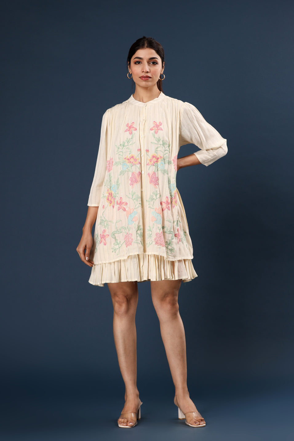 FLORAL EMBROIDERY DRESS