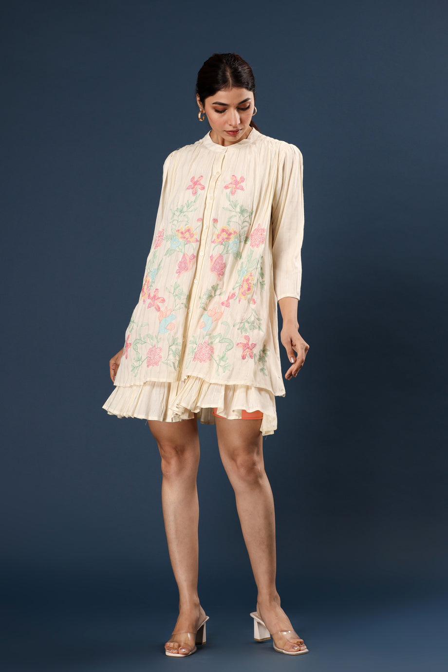 FLORAL EMBROIDERY DRESS
