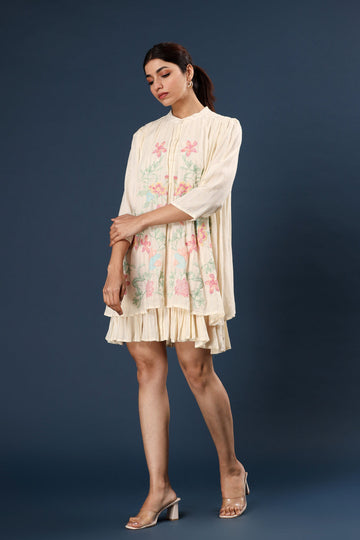 FLORAL EMBROIDERY DRESS