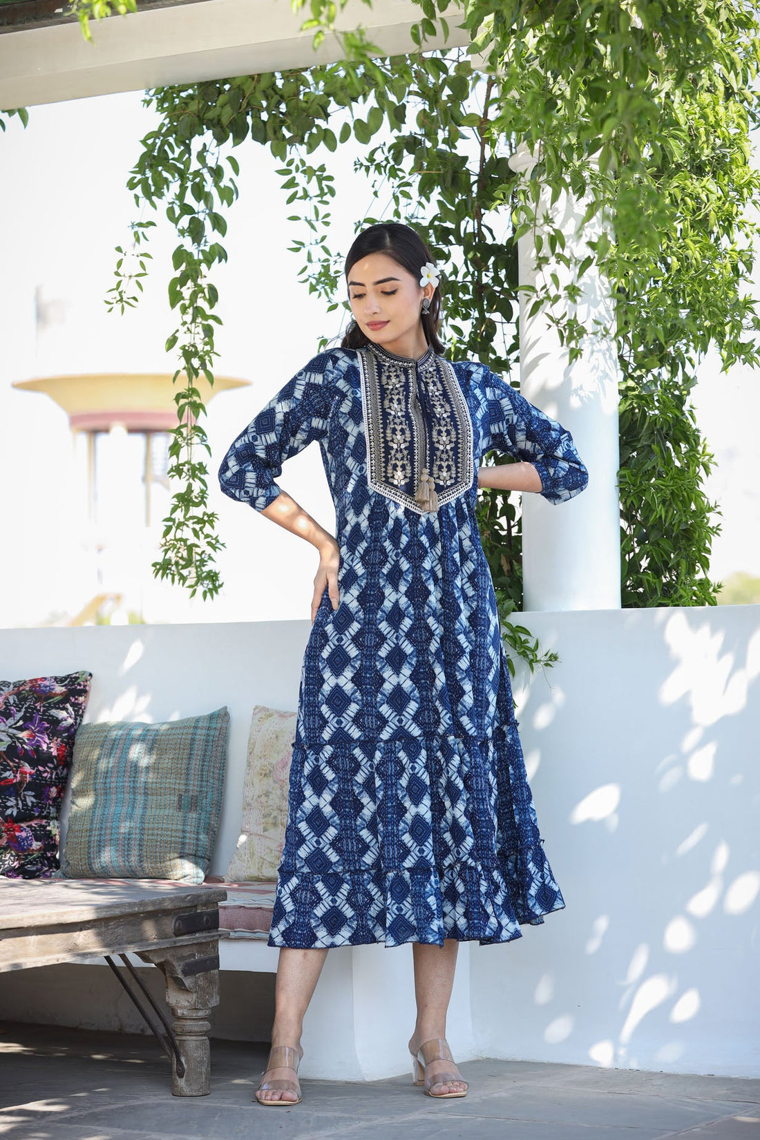 GEOMETRICAL INDIGO MIDI