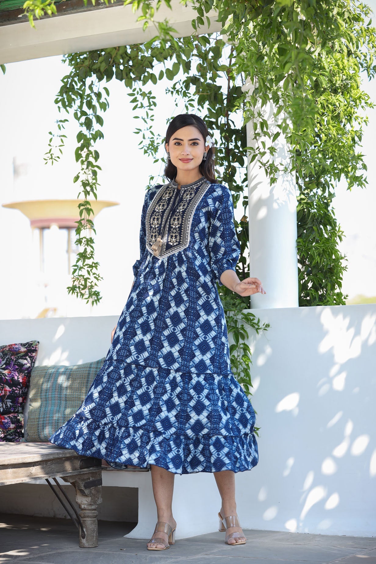 GEOMETRICAL INDIGO MIDI