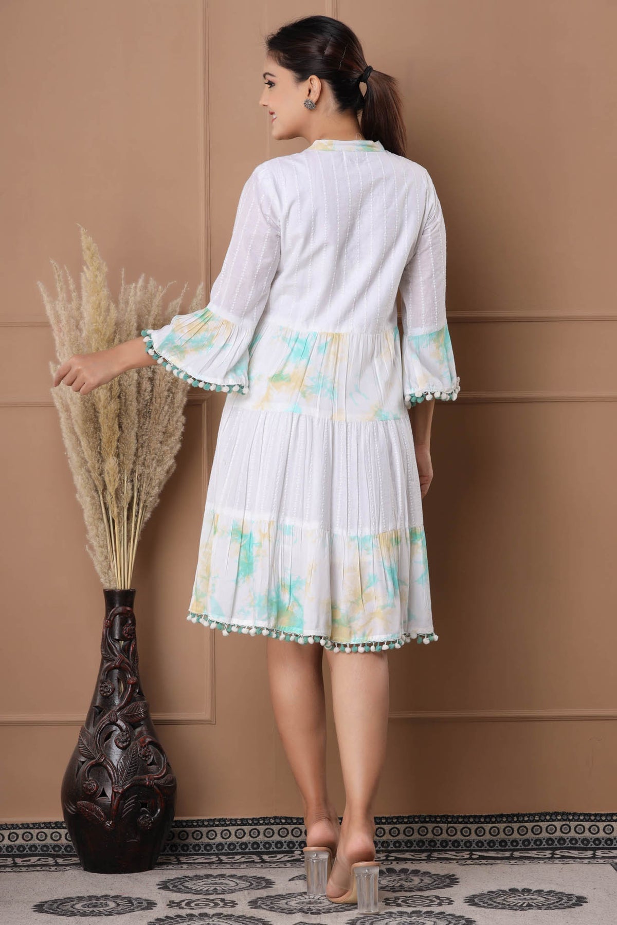 WHITE DRESS WITH OWL EMBROIDERY