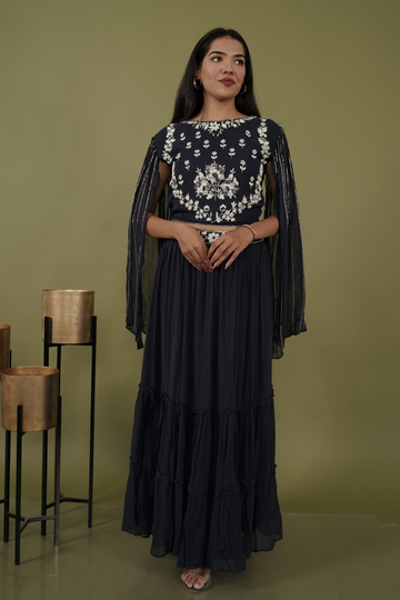 Navy blue Lehenga Set