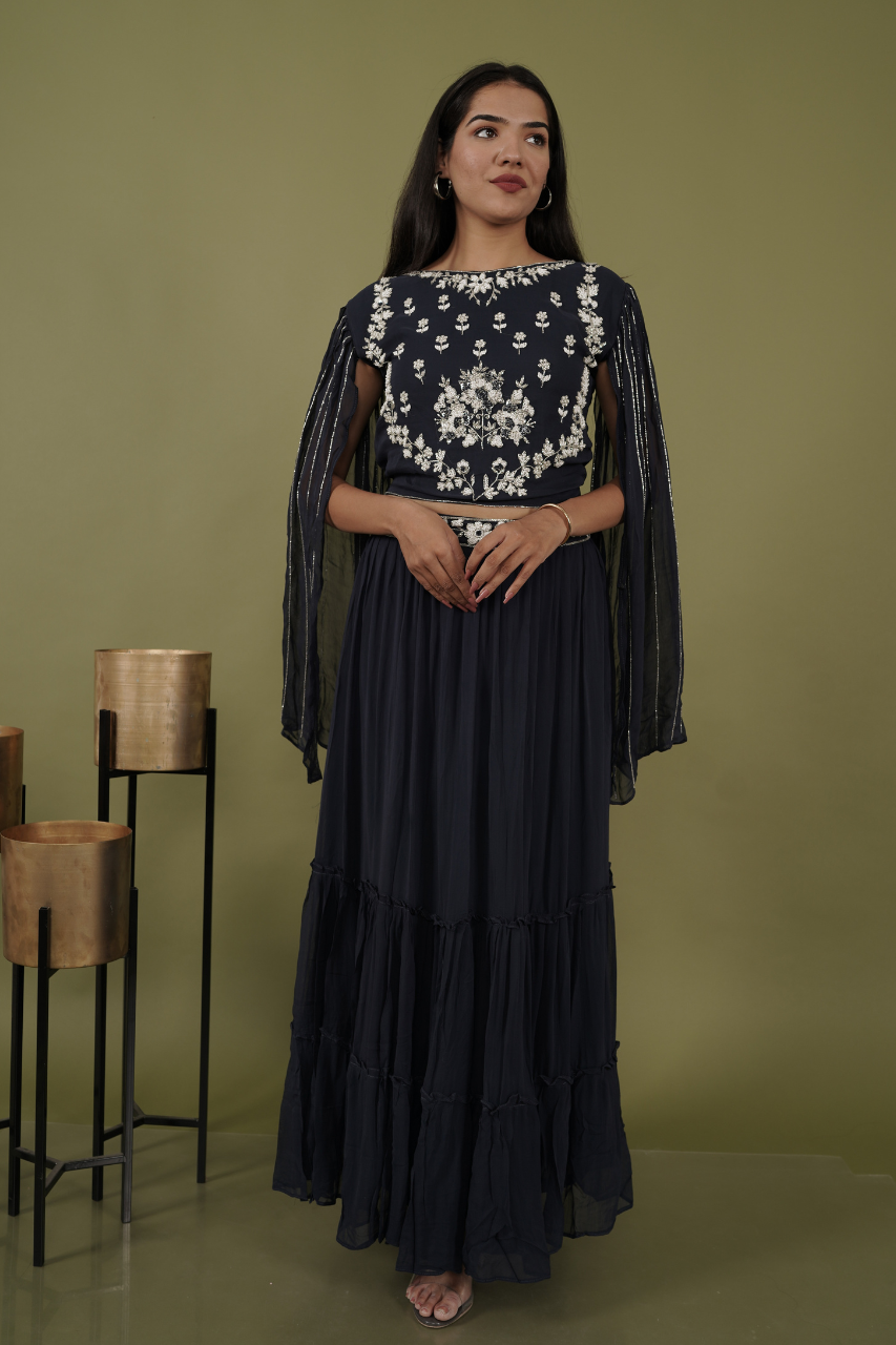 Navy blue Lehenga Set