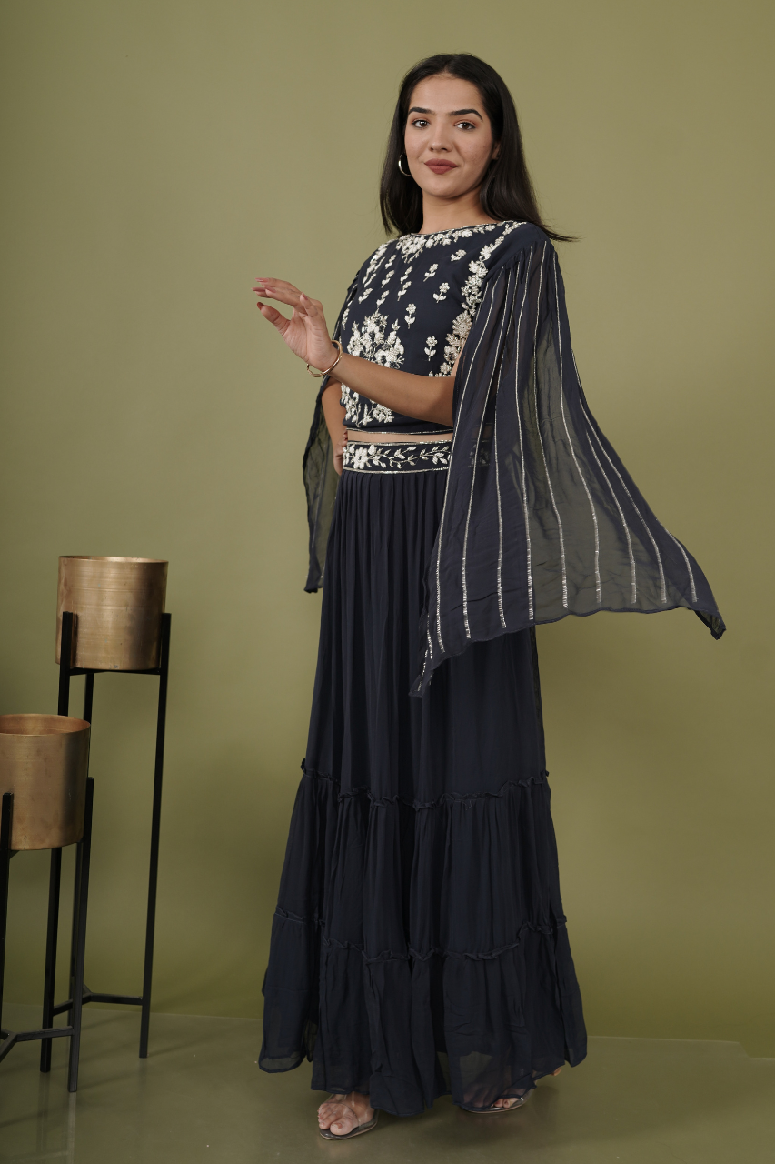 Navy blue Lehenga Set