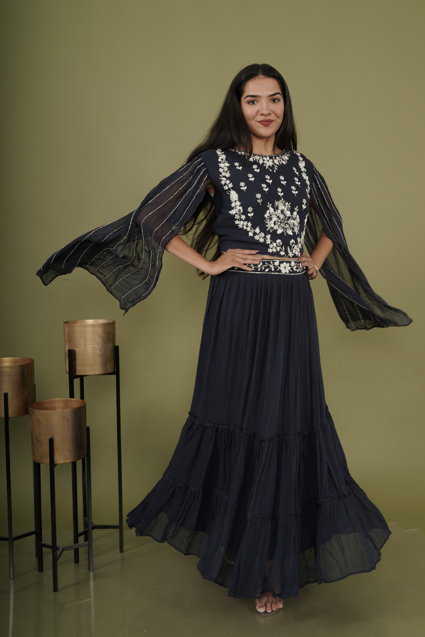 Navy blue Lehenga Set