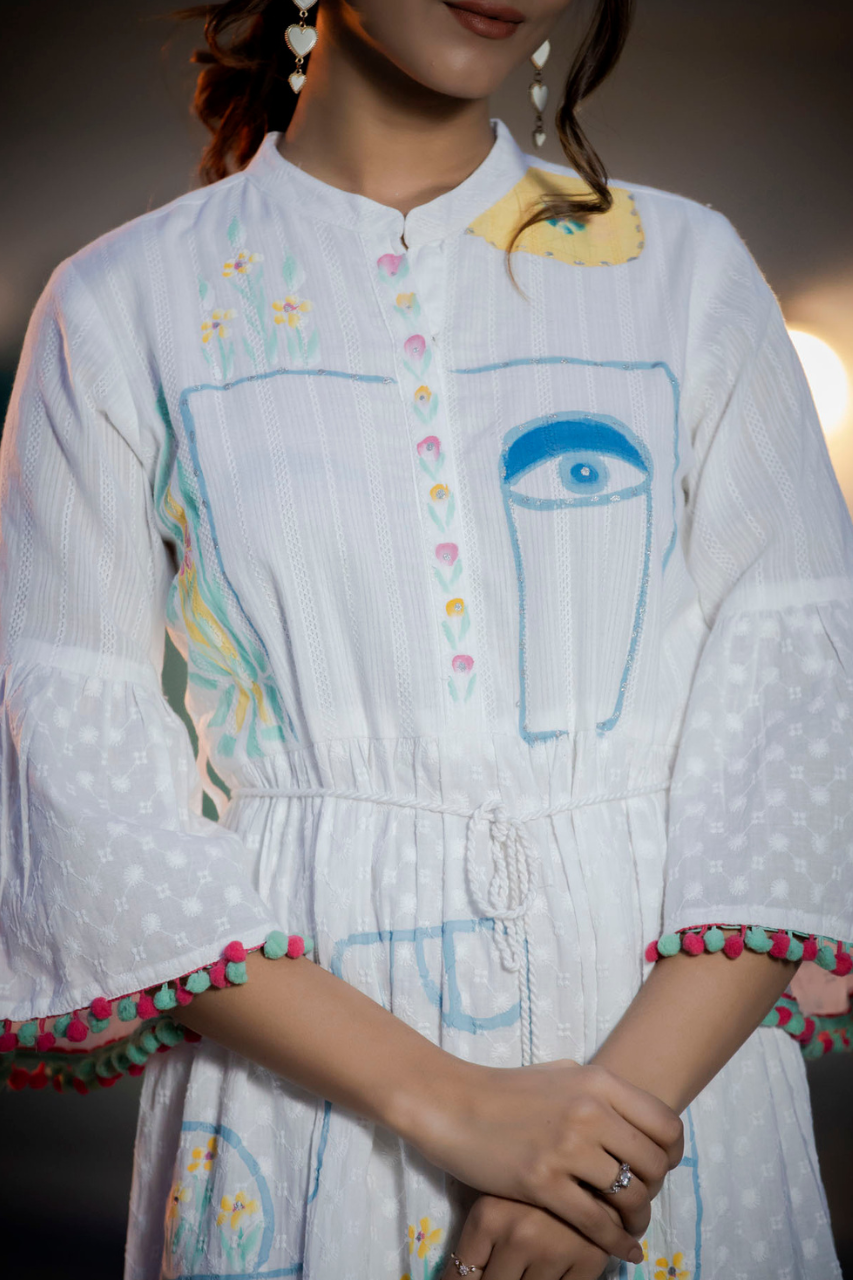 WHITE EVIL EYE DRESS
